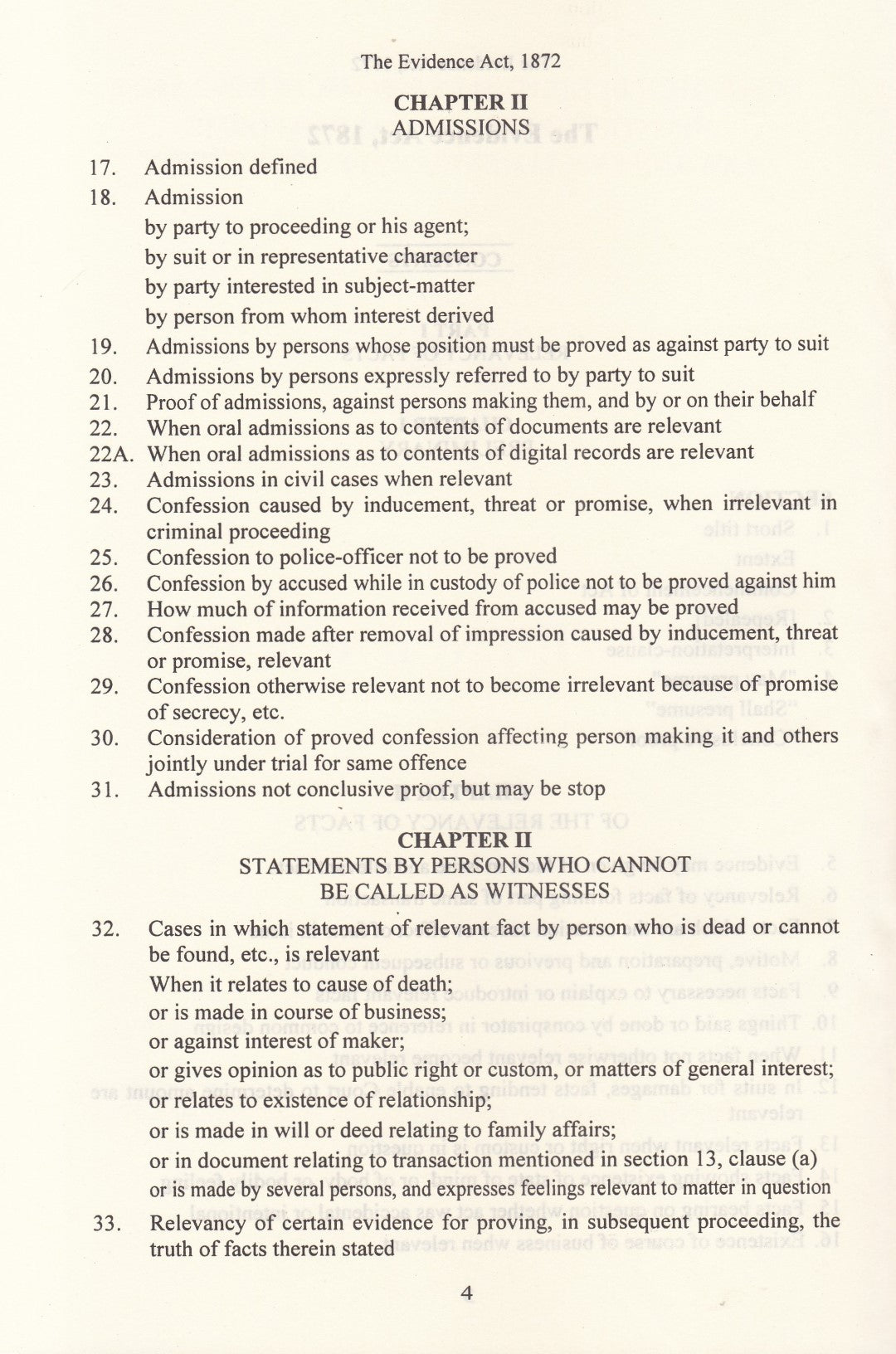 THE EVIDENCE ACT, 1872