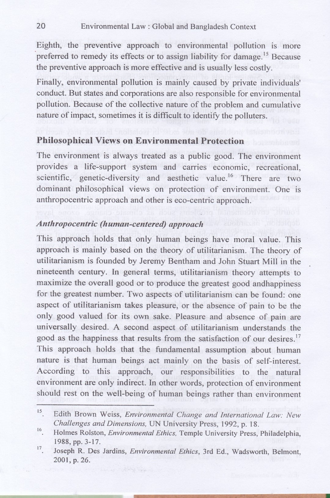 ENVIRONMENTAL LAW GLOBAL AND BANGLADESH CONTEXT