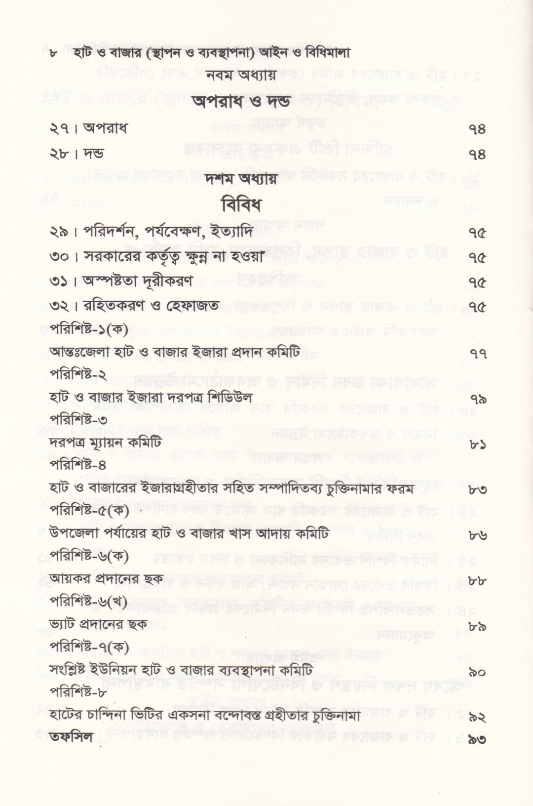 হাট ও বাজার (স্থাপন ও ব্যবস্থাপনা) আইন ও বিধিমালা