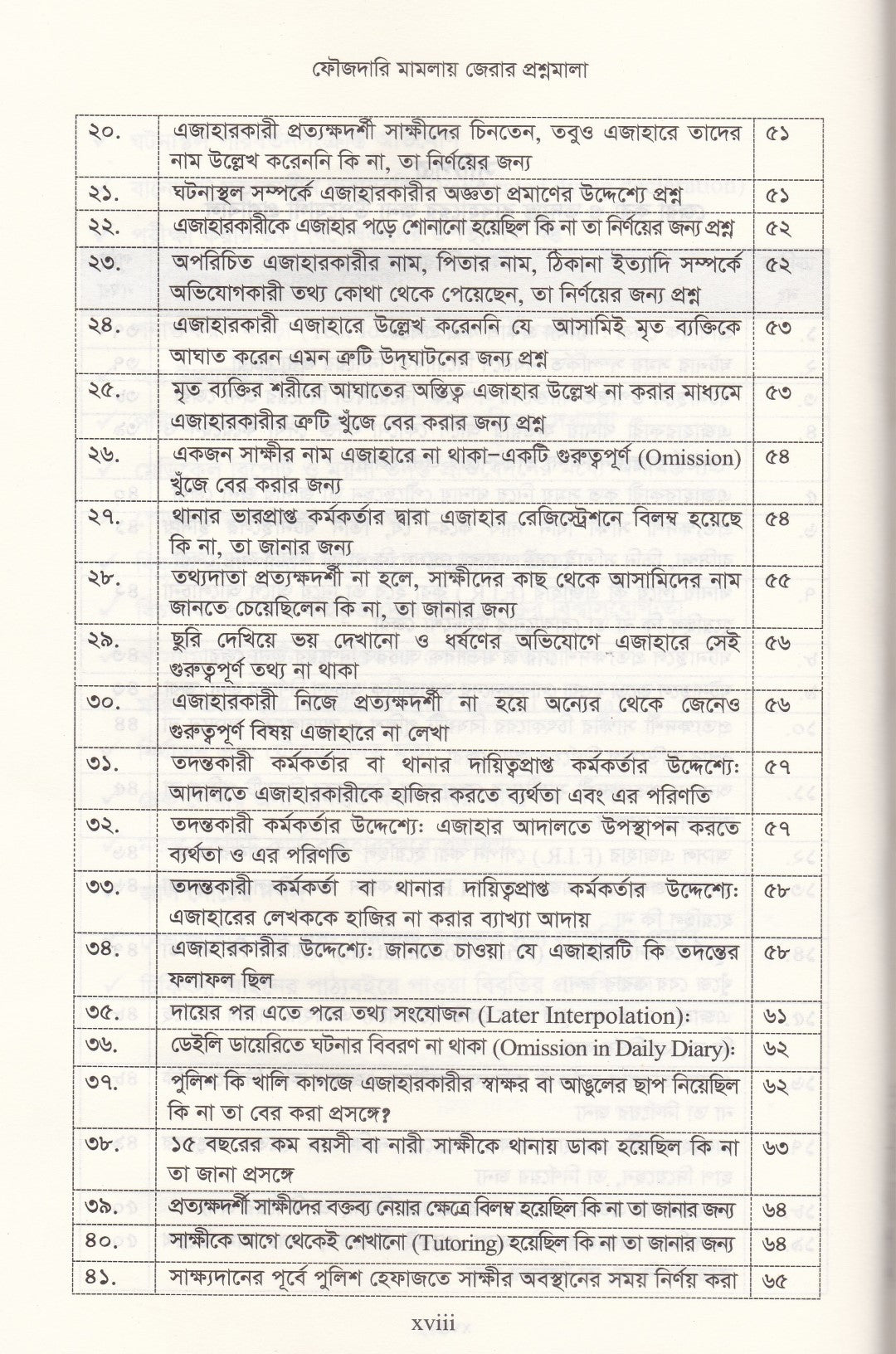 ৪০০০+জেরার প্রশ্ন ফৌজদারি মামলায় জেরা করার প্রশ্নমালা