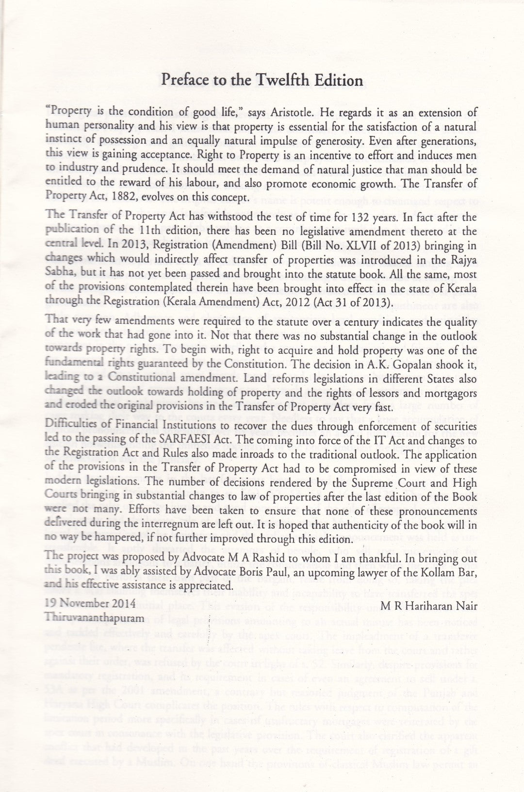 The Transfer of Property Act