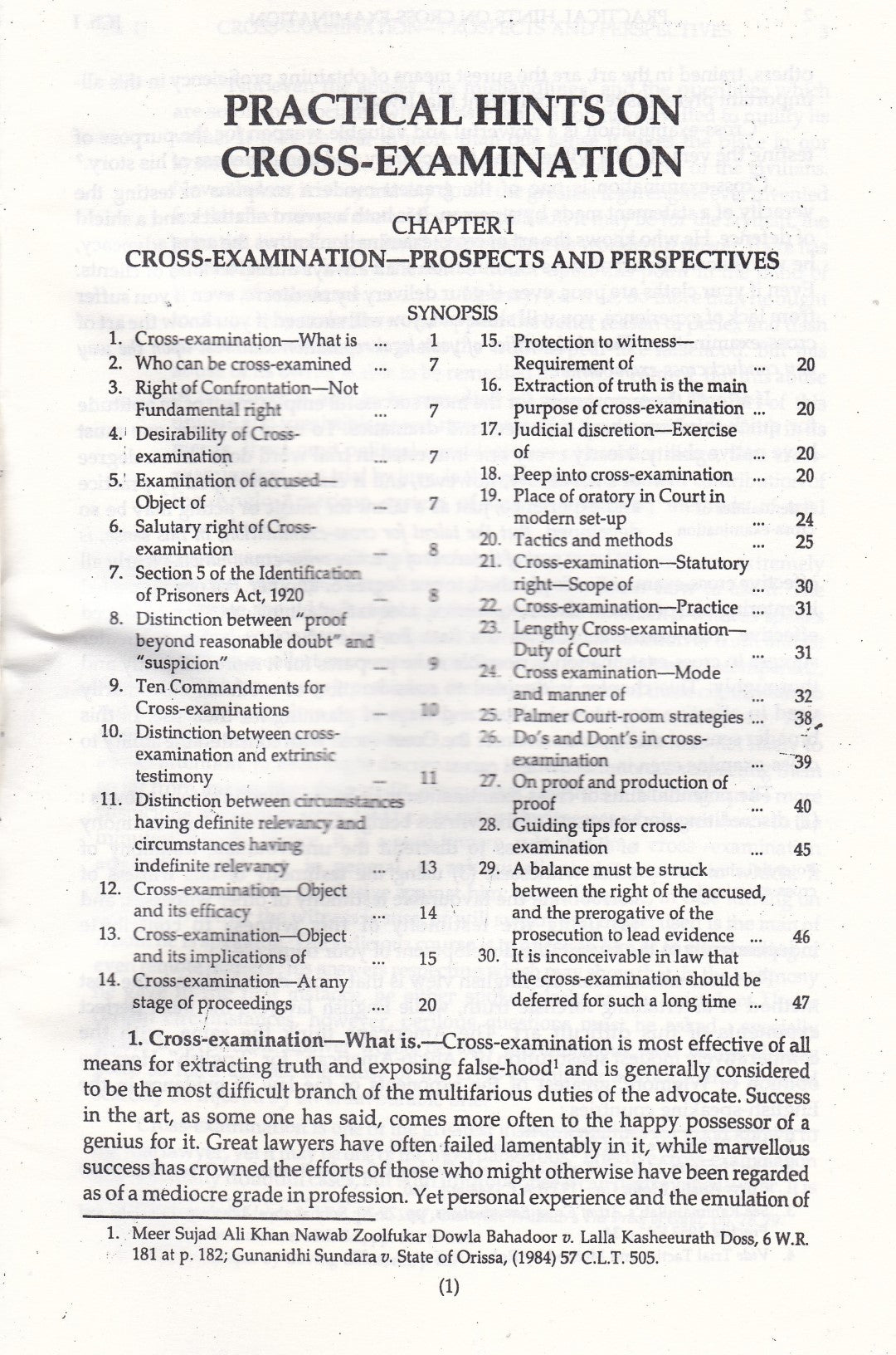 Practical Hints On Cross Examination