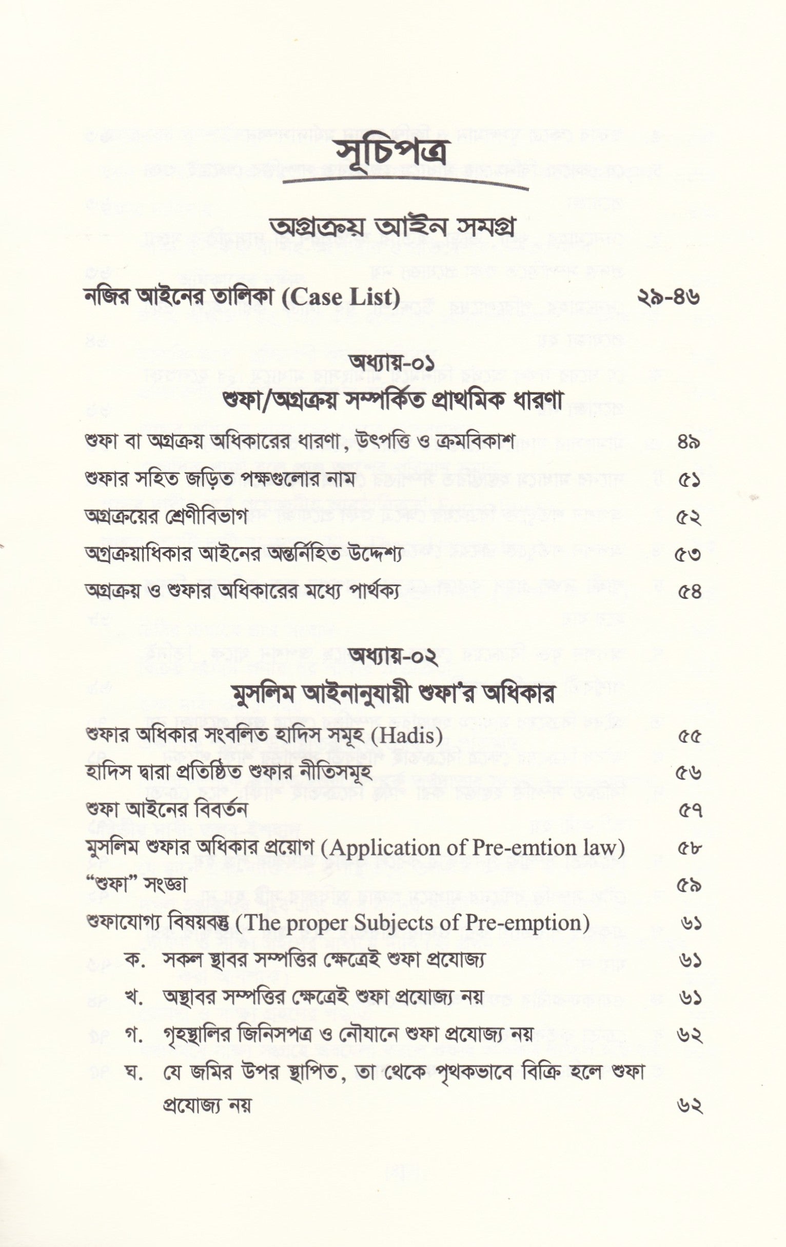 অগ্রক্রয় আইন সমগ্র