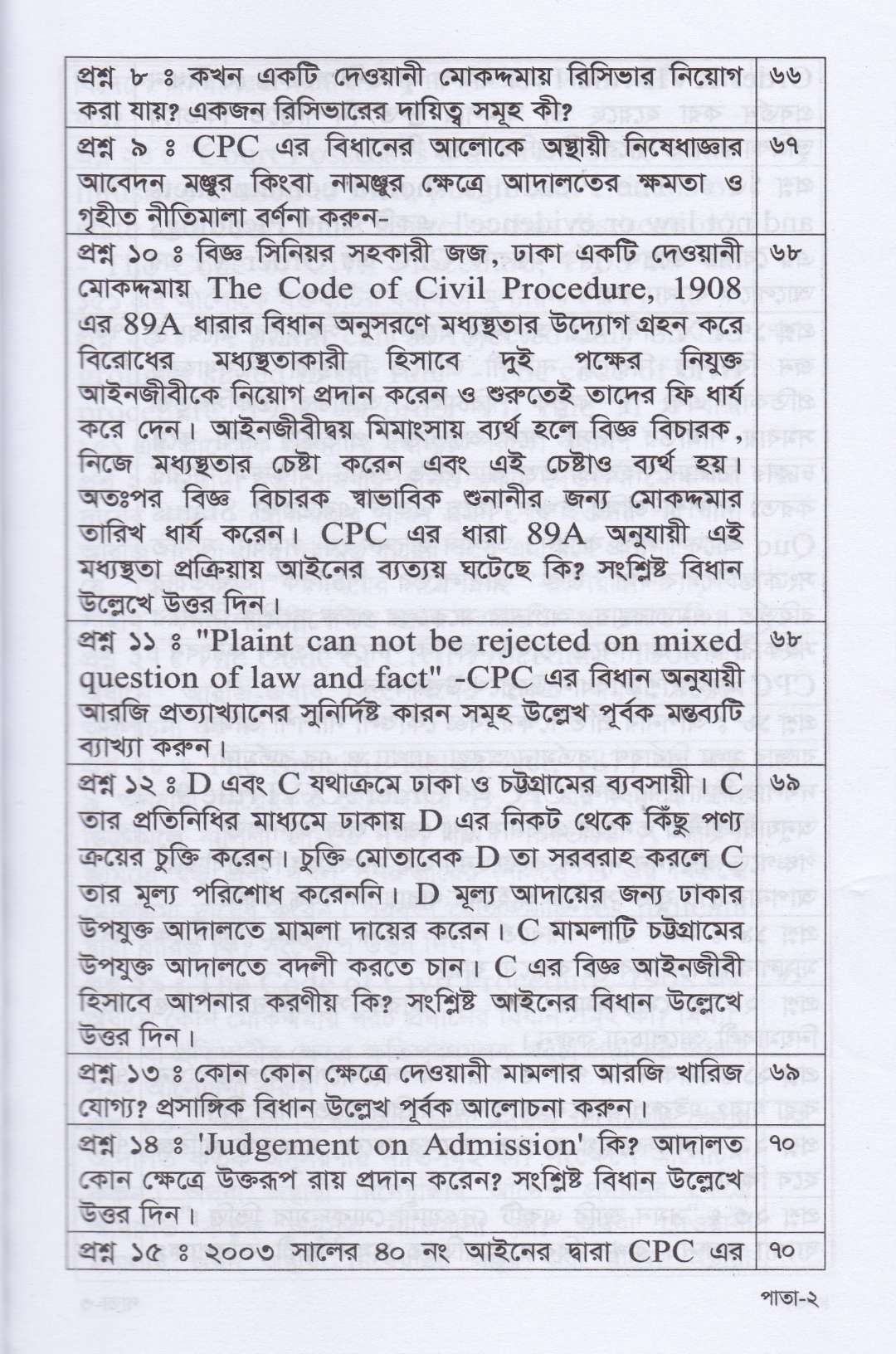 ফাইনাল সাজেশন-(২০২৬ সালের বার কাউন্সিল লিখিত পরীক্ষার শেষ মুহূর্তের চূড়ান্ত প্রস্তুতির জন্য)