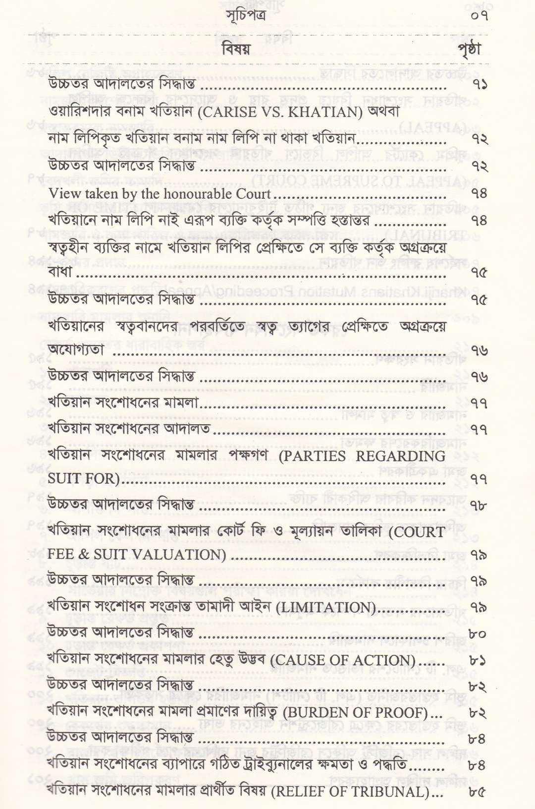 রুলিং সহ ভূমি রেকর্ড সংশোধন আইন রেকর্ড সংশোধনী মোকদ্দমা এবং খতিয়ান সম্পর্কিত আইন