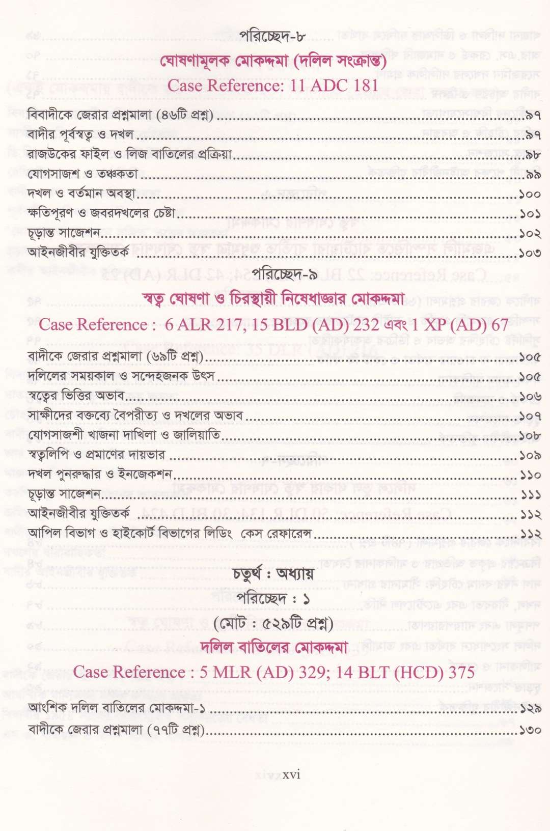 দেওয়ানি মোকদ্দমায় জেরার আদ্যোপান্ত (৬৭০০+ প্রশ্নমালা)