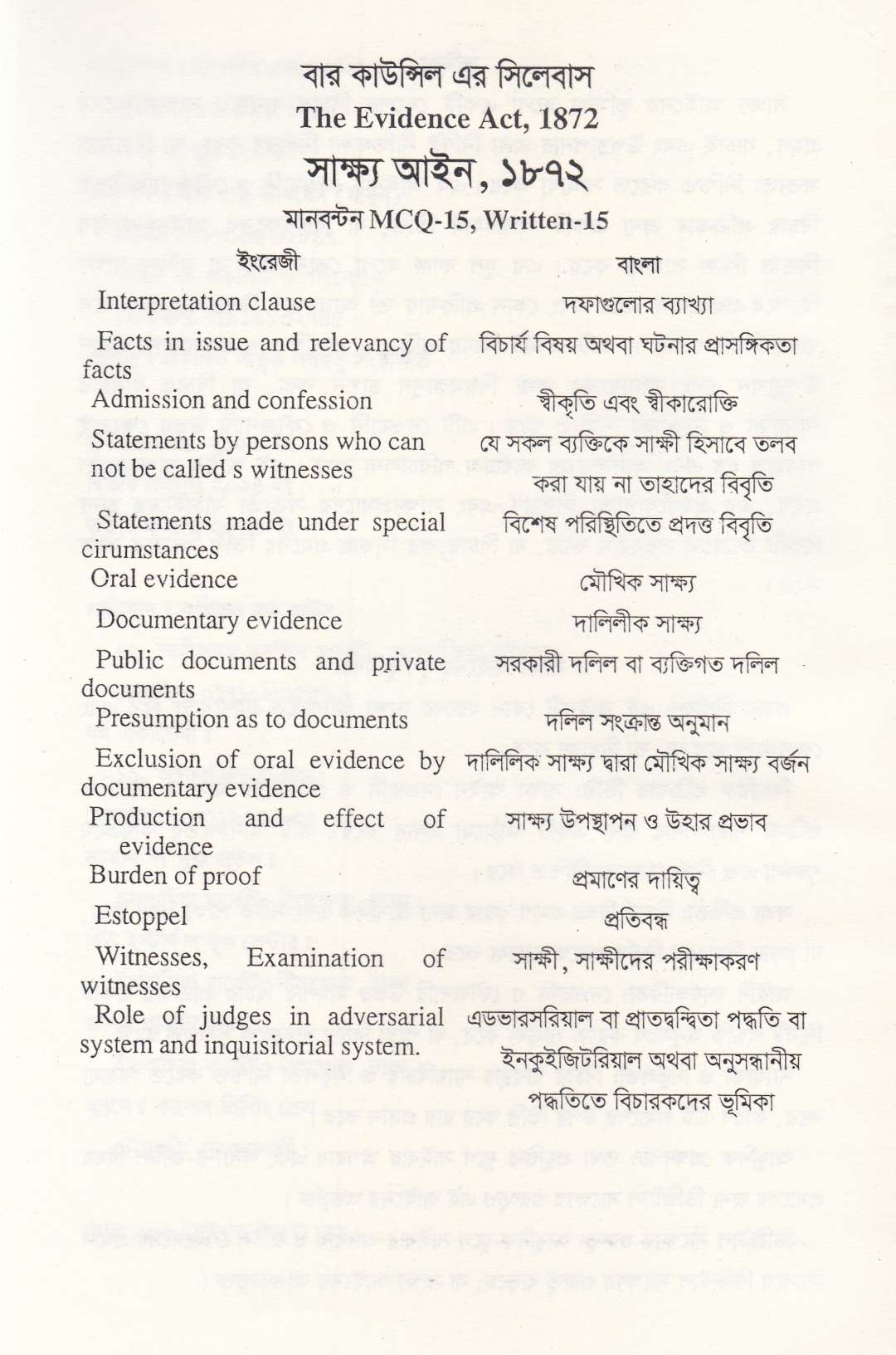 বাংলাদেশের বার কাউন্সিল পরীক্ষার গুরুত্বপূর্ণ প্যাকেজ
