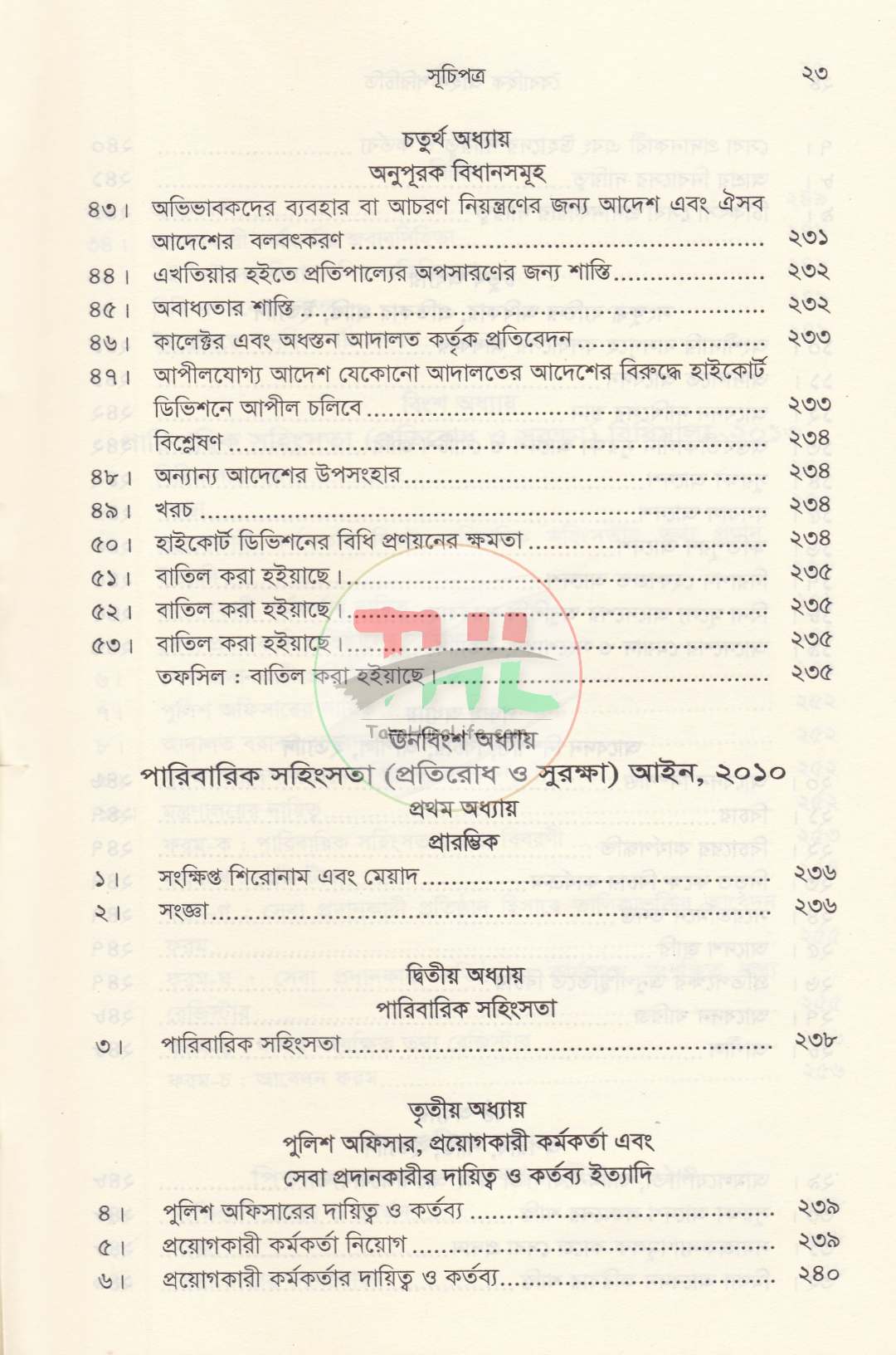 পারিবারিক বিষয়াদির আইন প্রসঙ্গ ও বৈবাহিক আইন পরিচিতি প্যাকেজ