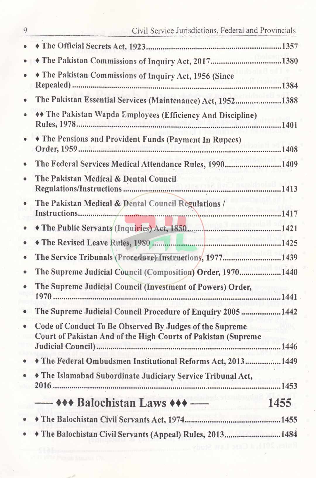 The Manual of Civil Service Laws All Pakistan