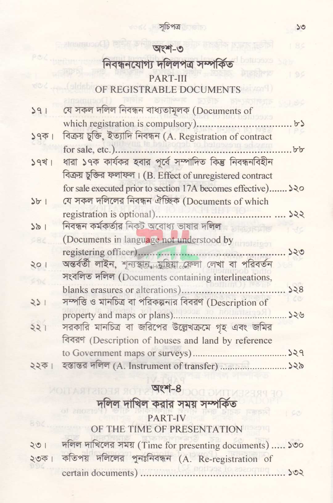 রেজিস্ট্রেশন আইনের প্রয়োগ ও পদ্ধতি