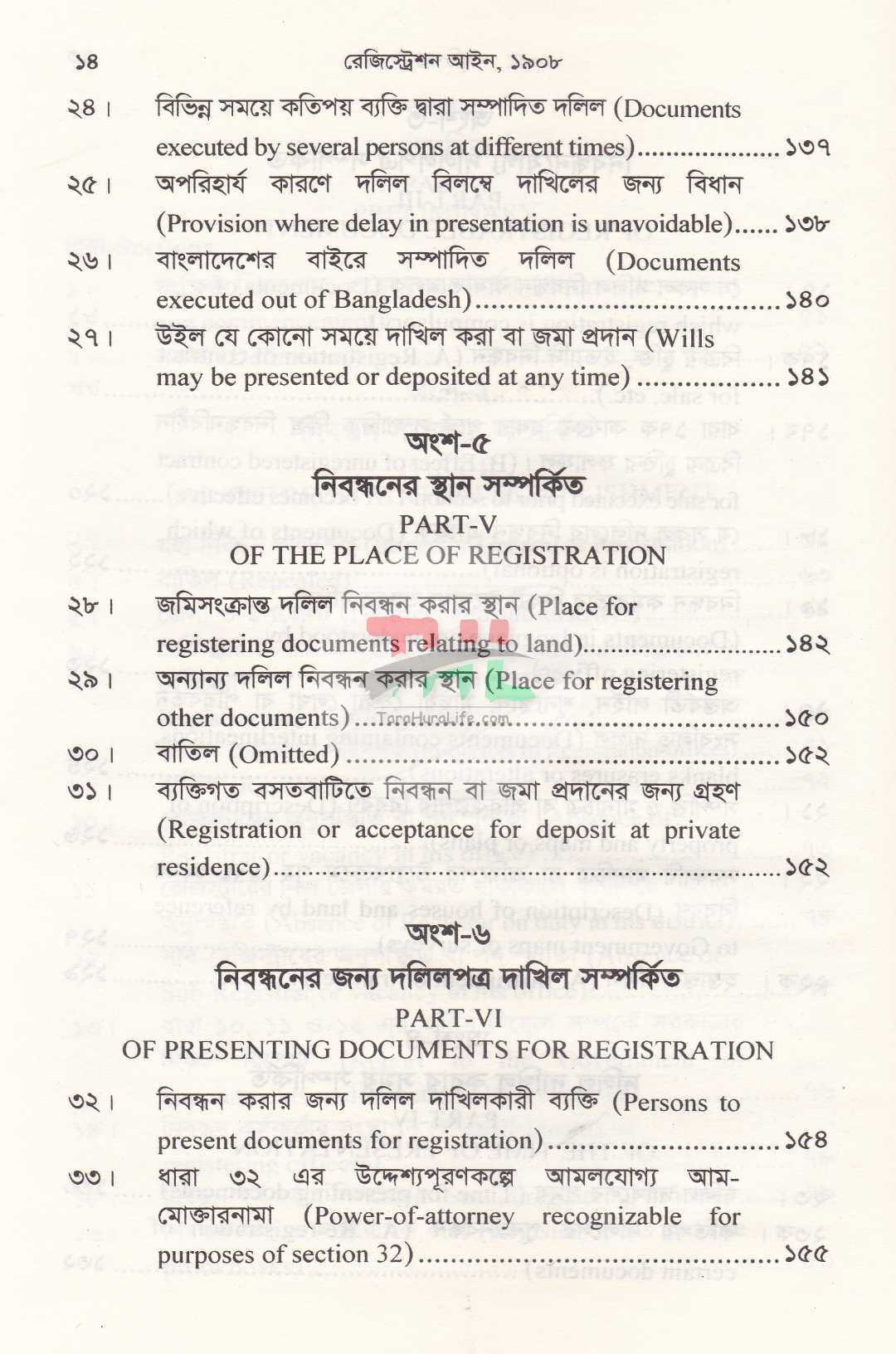 রেজিস্ট্রেশন আইনের প্রয়োগ ও পদ্ধতি