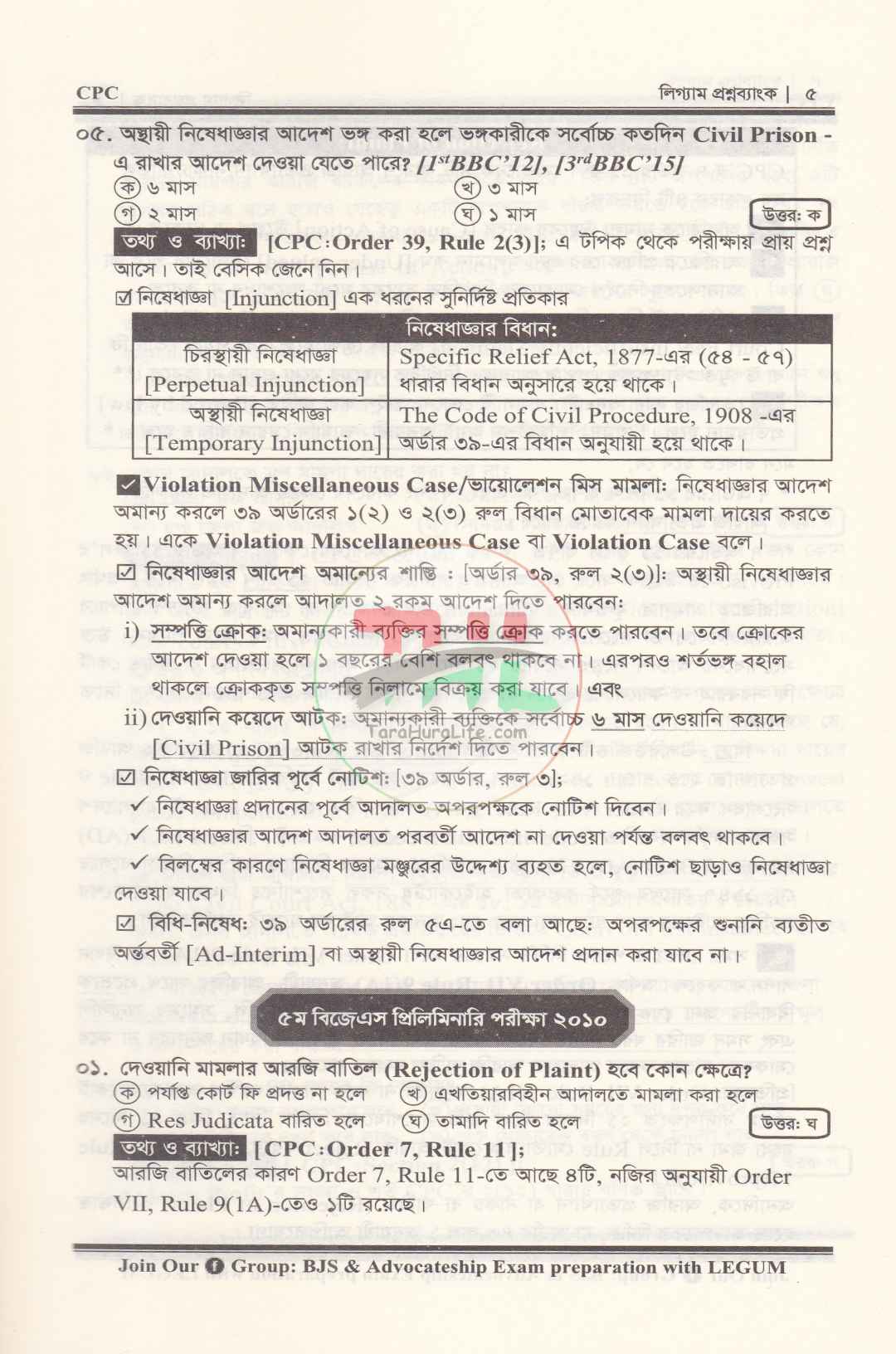 অ্যাডভোকেটশিপ প্রিলি. লিগ্যাম প্রশ্নব্যাংক (বিজেএস পরীক্ষার প্রশ্নসহ)