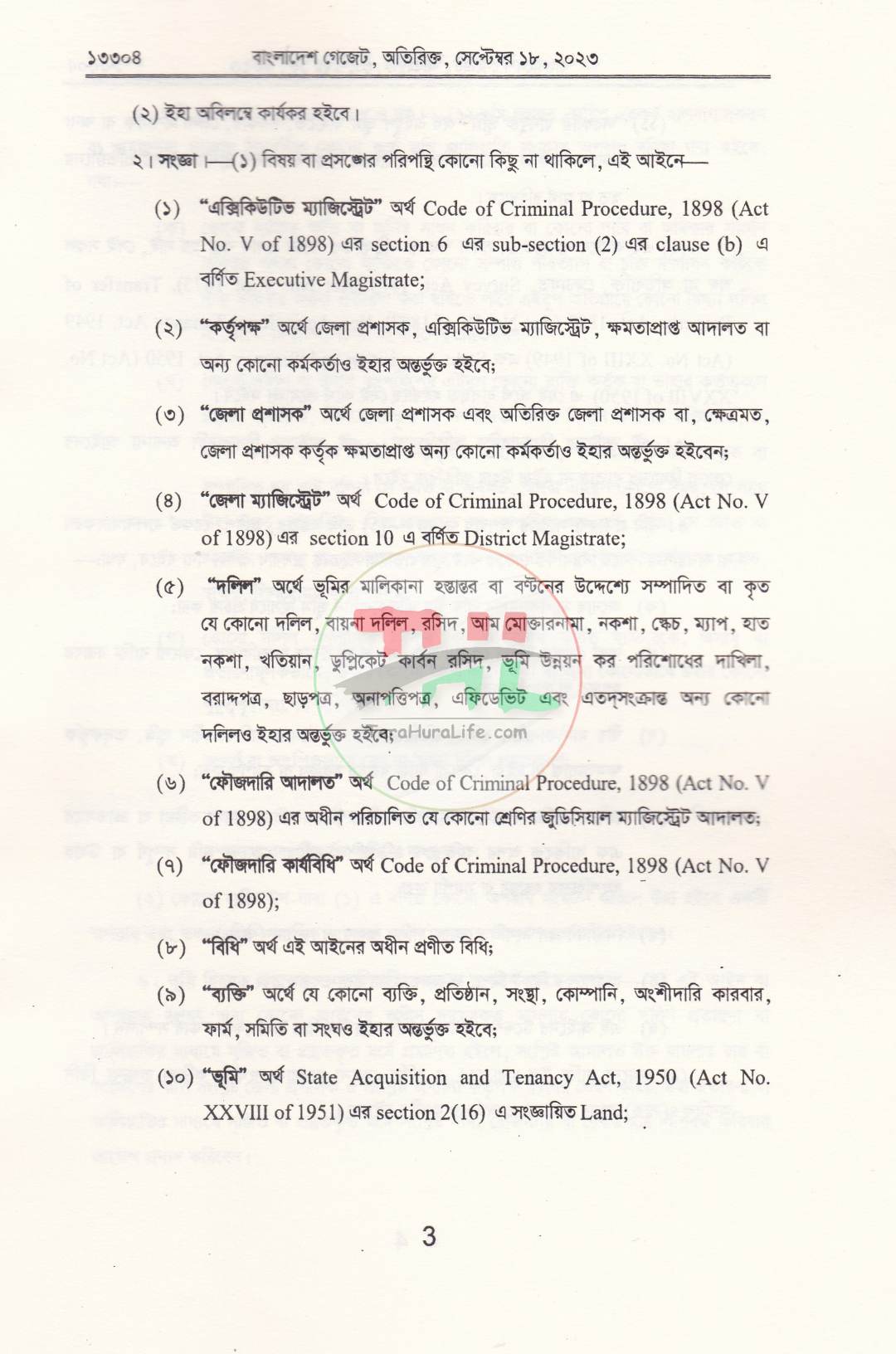 ভূমি মন্ত্রণালয়ের জারিকৃত গুরুত্বপূর্ণ আইন, বিধিমালা ও নীতিমালা-২০২৬