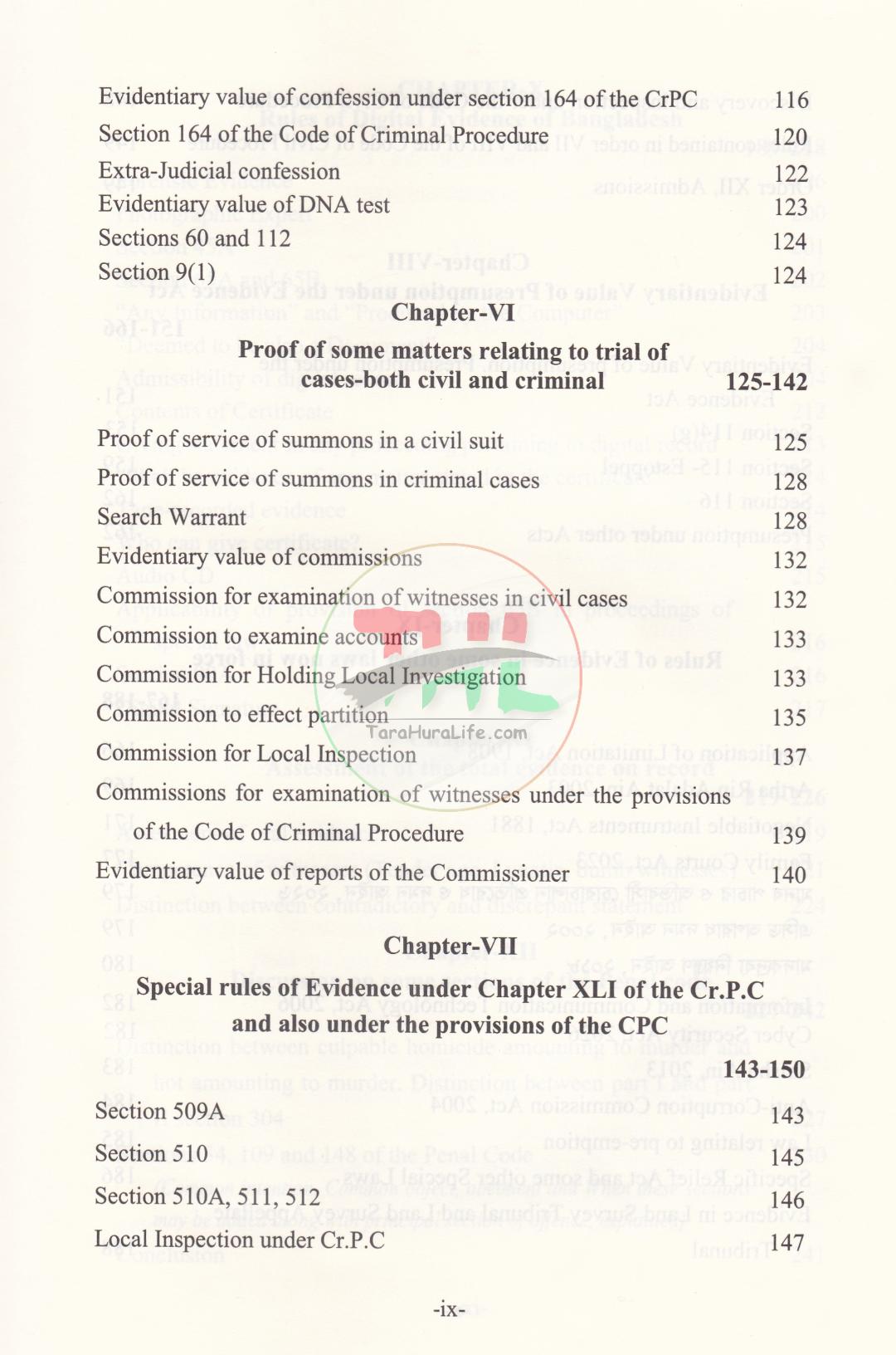 APPLICATION OF EVIDENCE IN DIFFERENT LAWS