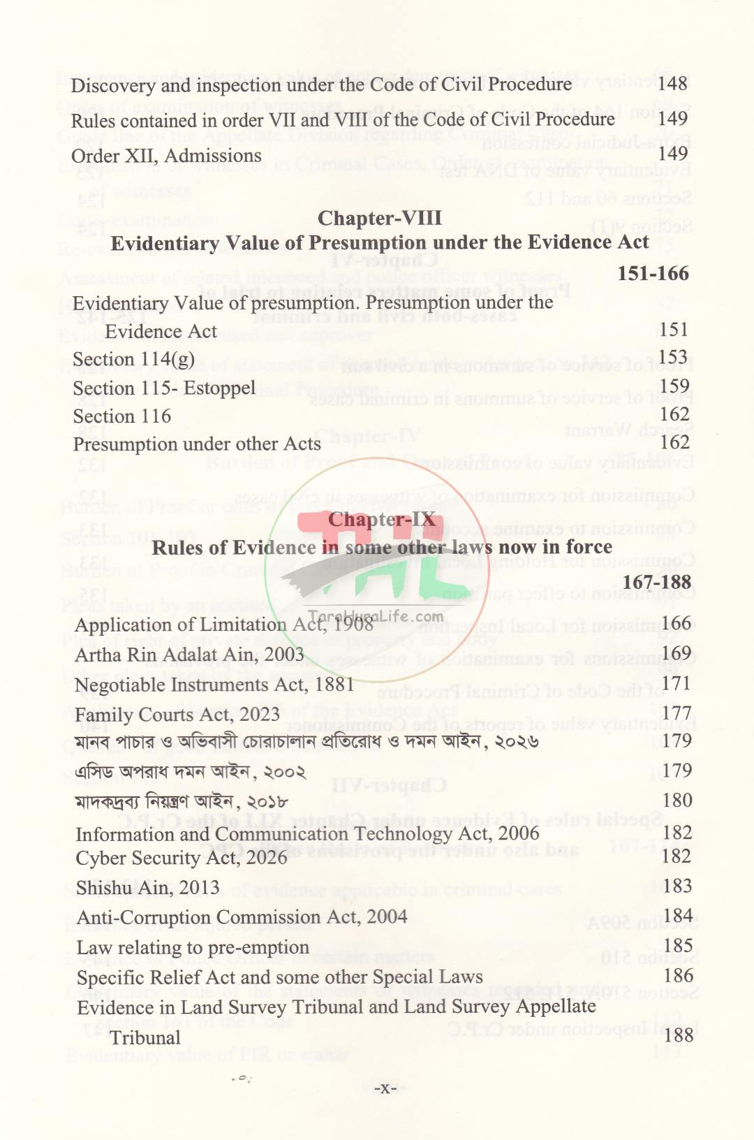 APPLICATION OF EVIDENCE IN DIFFERENT LAWS