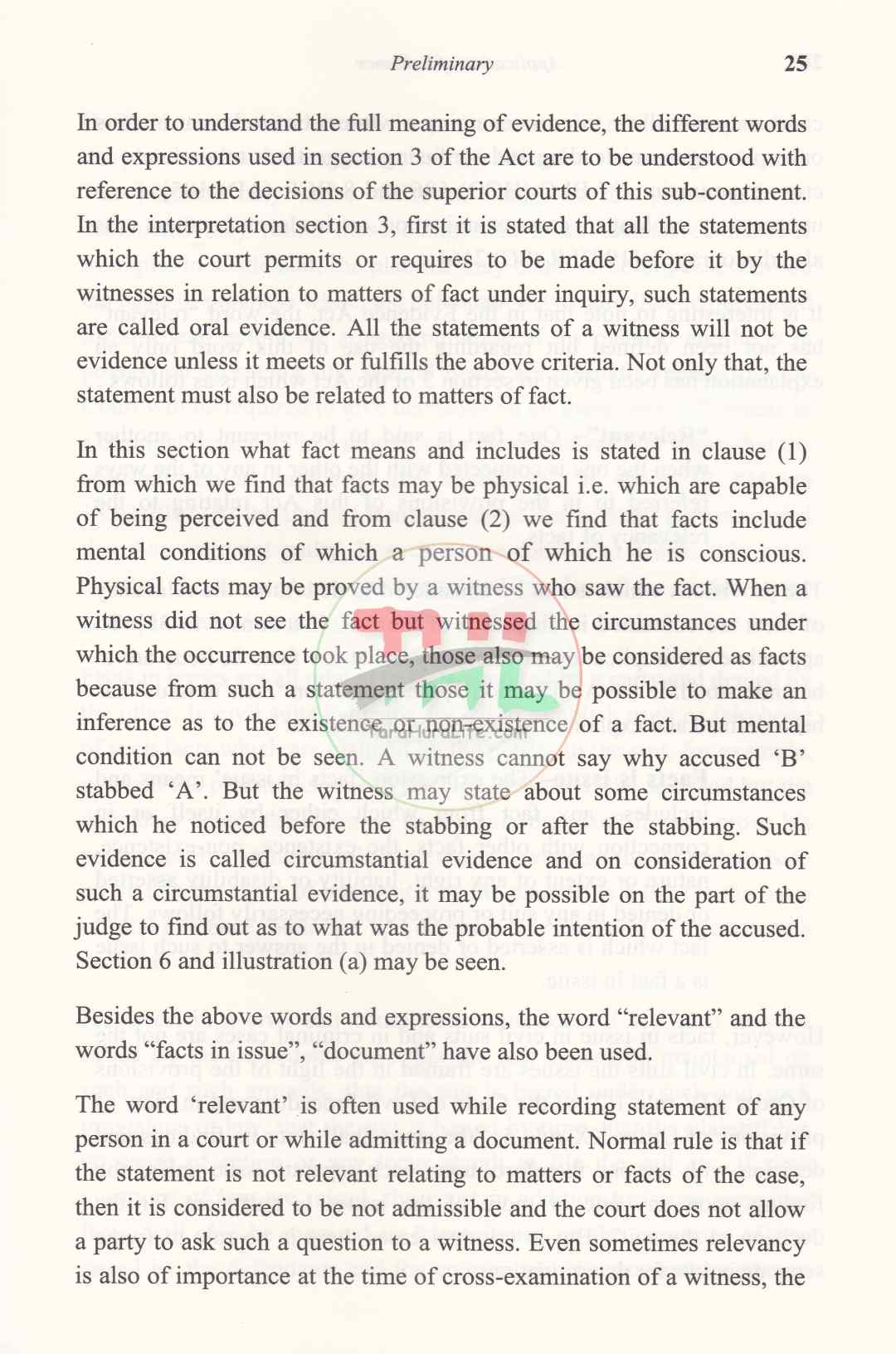 APPLICATION OF EVIDENCE IN DIFFERENT LAWS