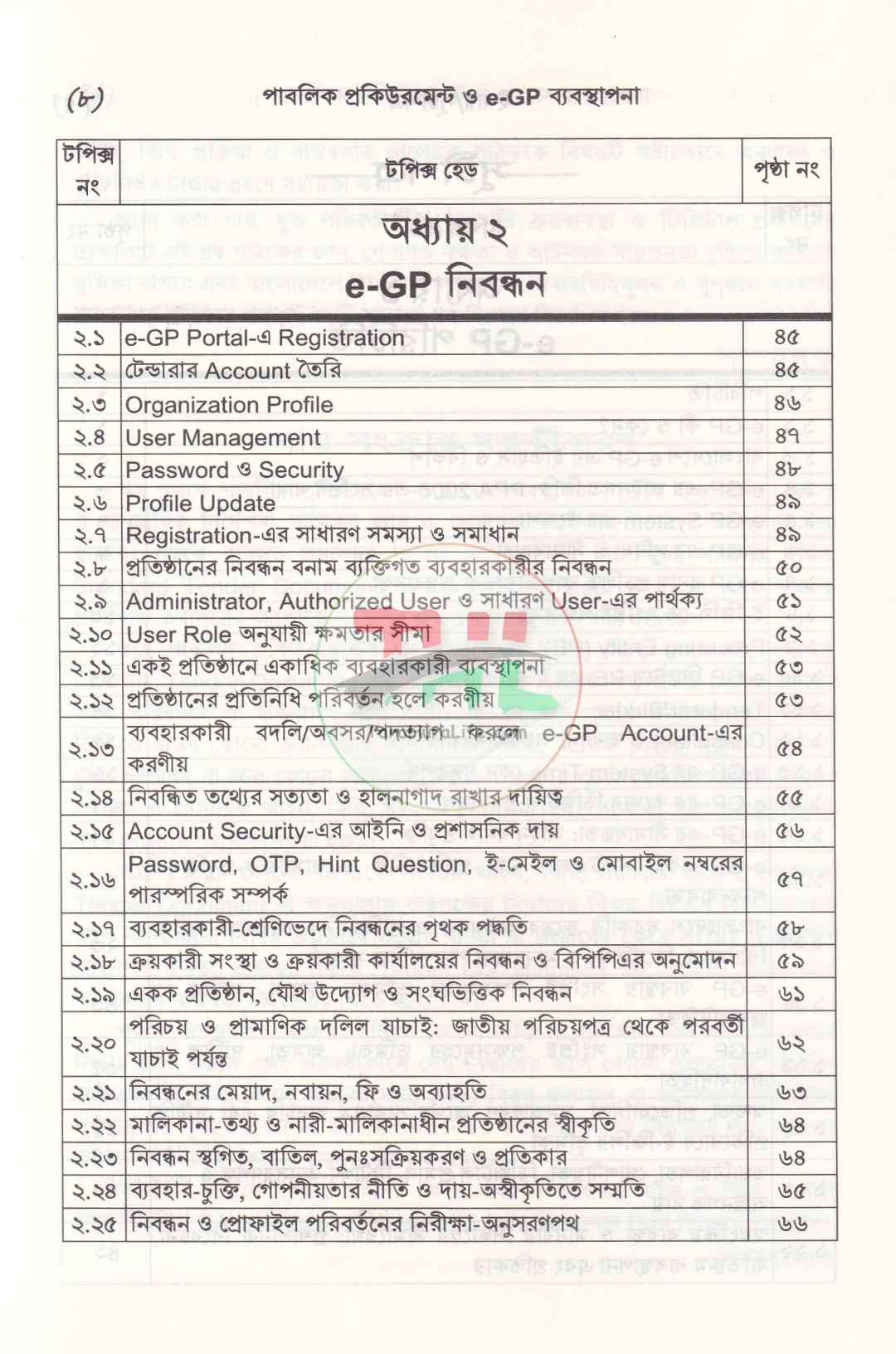 পাবলিক প্রকিউরমেন্ট ও e-GP ব্যবস্থাপনা