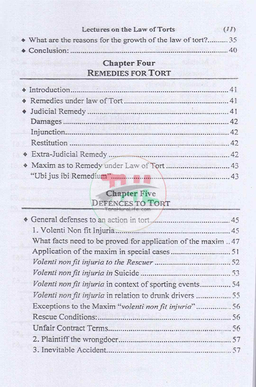 Lectures on The Law of Torts