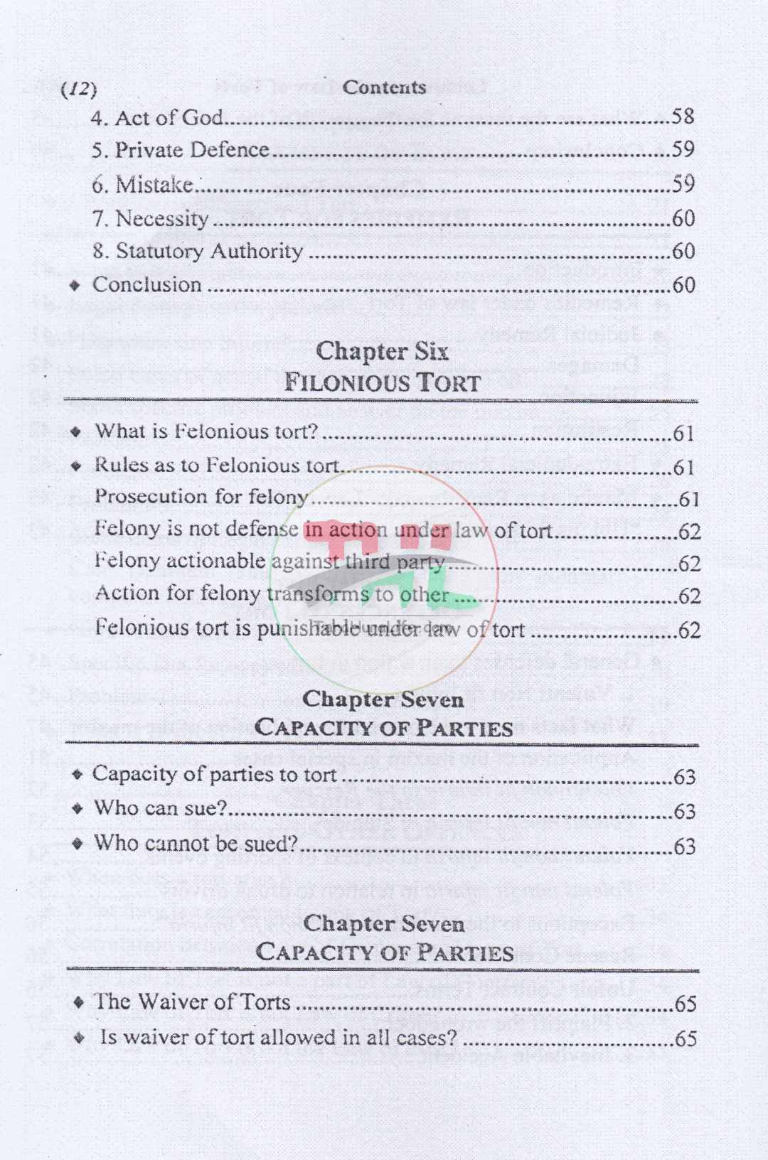 Lectures on The Law of Torts