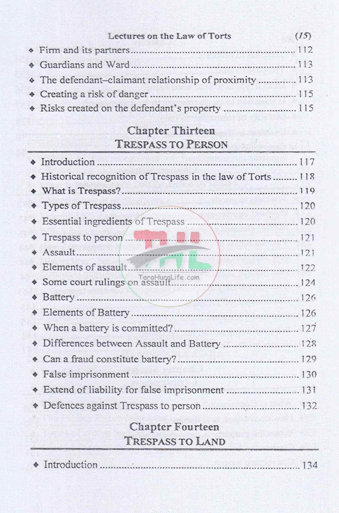 Lectures on The Law of Torts