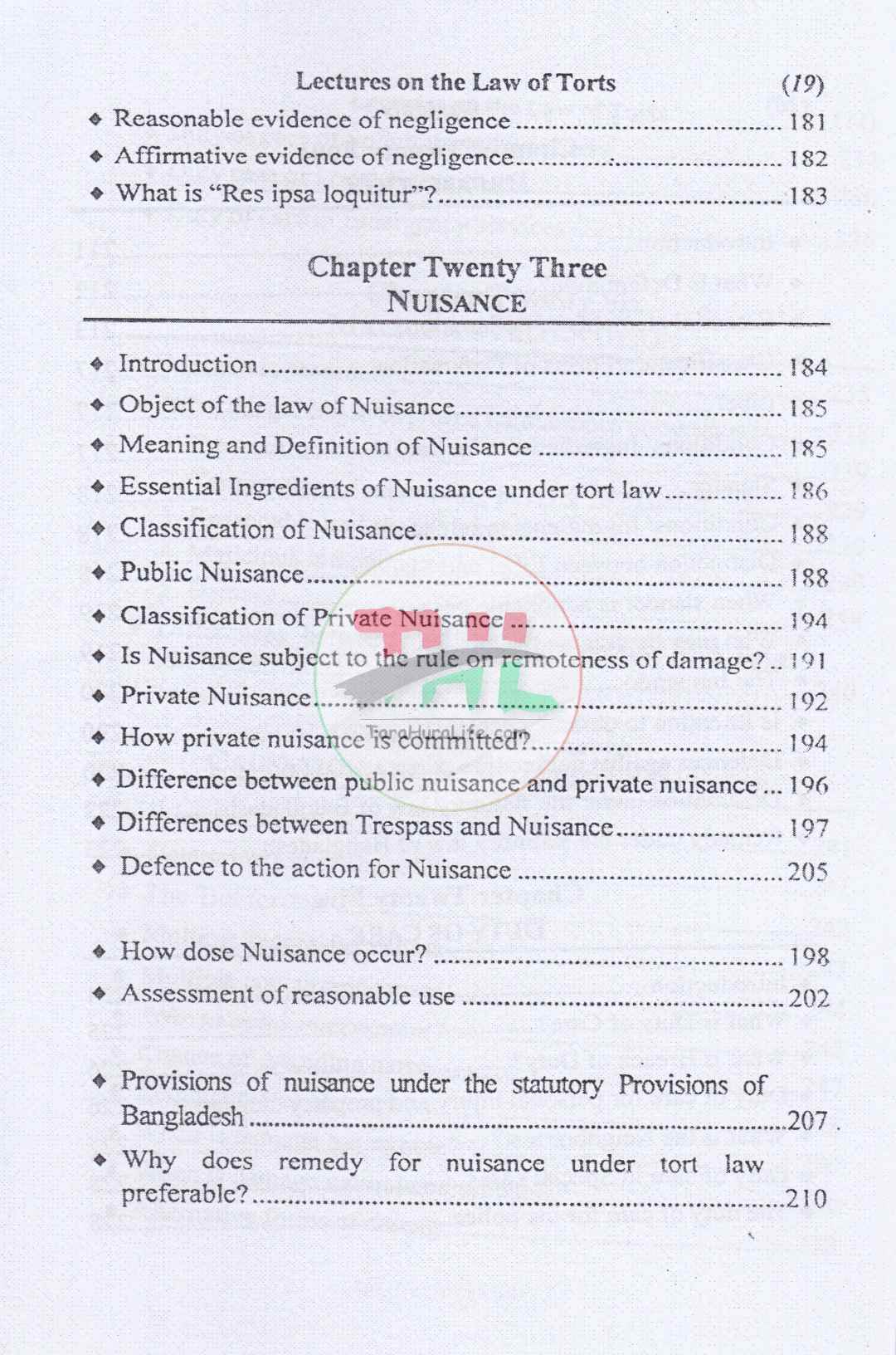 Lectures on The Law of Torts