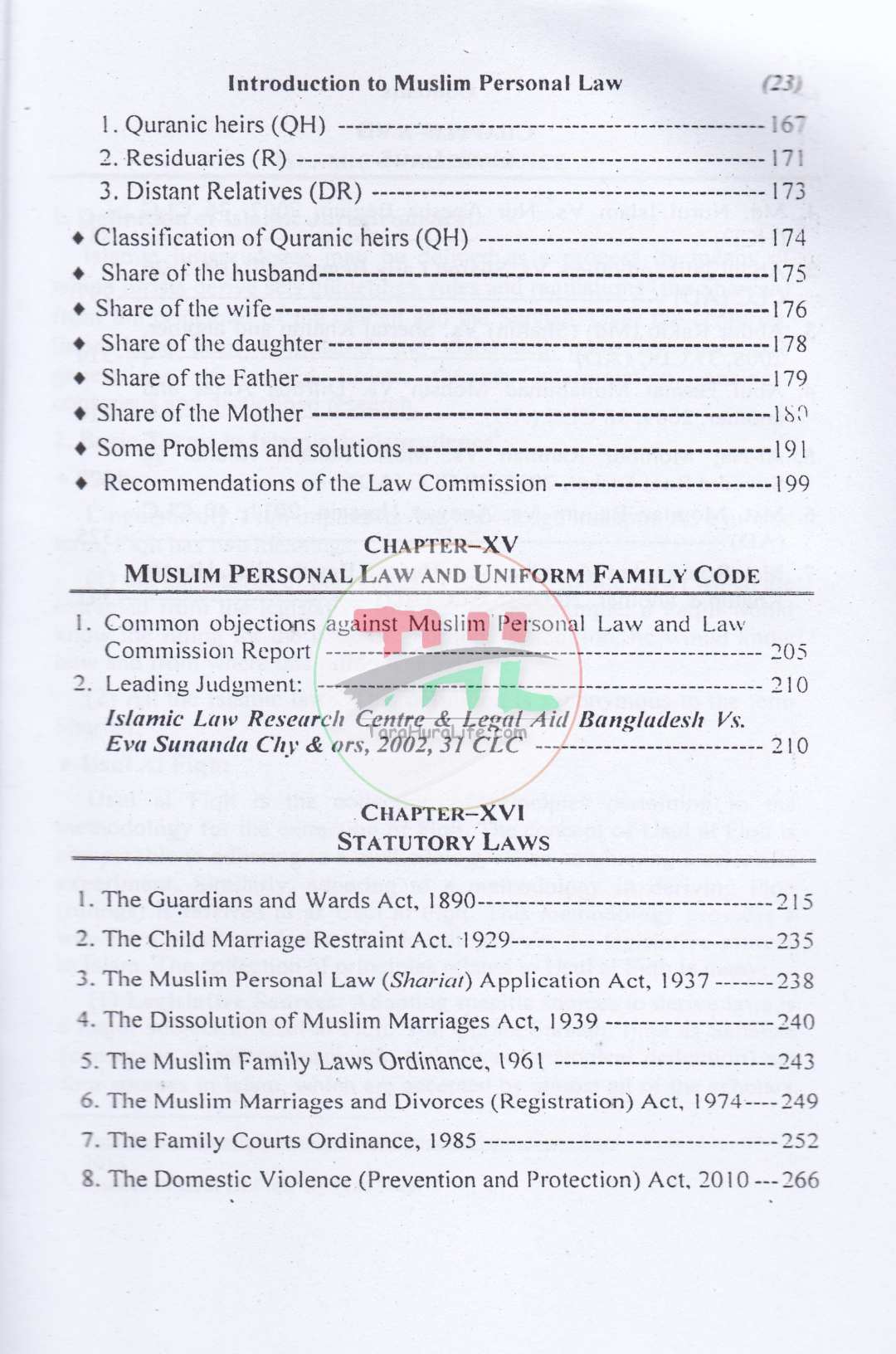 Introduction to Muslim Personal Law (as applied in Bangladesh)