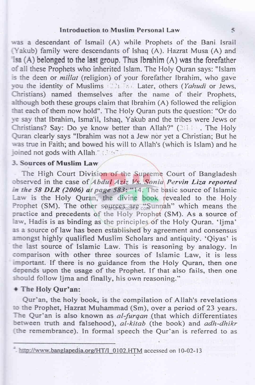Introduction to Muslim Personal Law (as applied in Bangladesh)