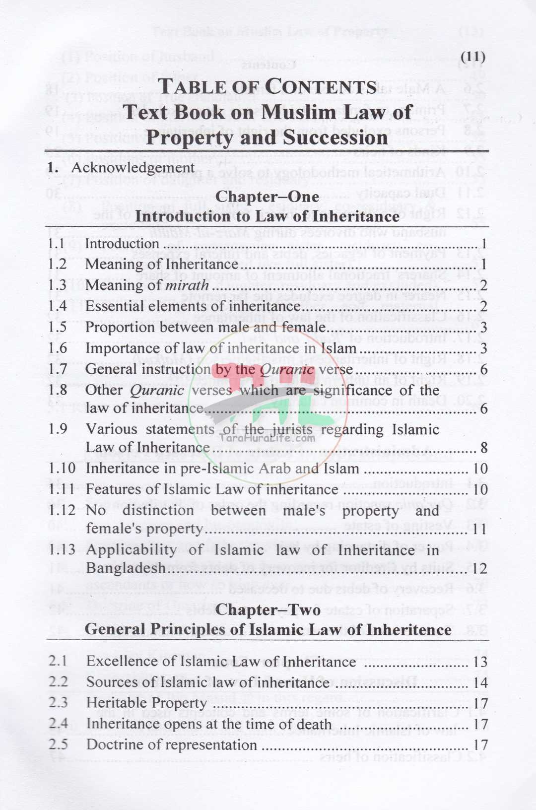 TEXT BOOK ON MUSLIM LAW OF PROPERTY AND SUCCESSION