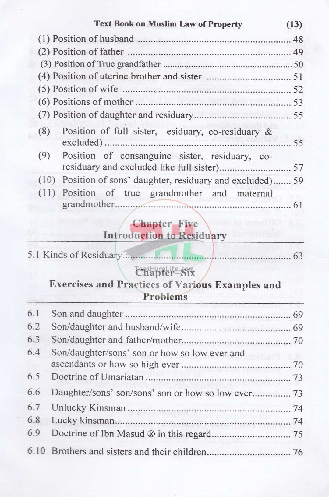 TEXT BOOK ON MUSLIM LAW OF PROPERTY AND SUCCESSION
