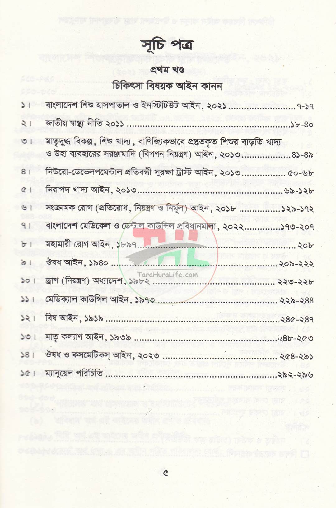 চিকিৎসা বিষয়ক আইন কানুন ও উপজেলা স্বাস্থ্য ব্যবস্থাপনা ম্যানুয়েল