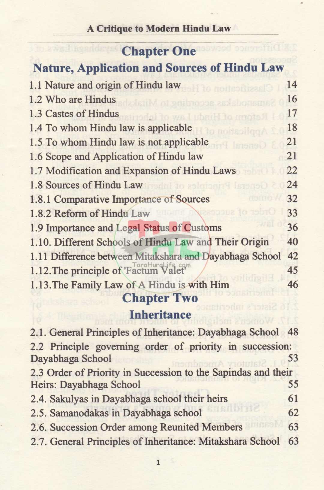 A Critique To Modern HINDU LAW