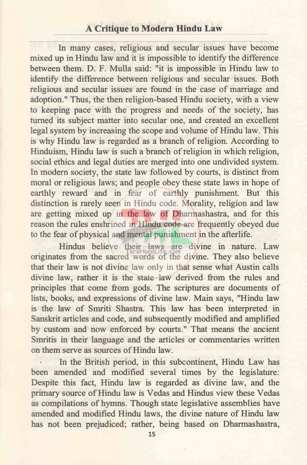 A Critique To Modern HINDU LAW