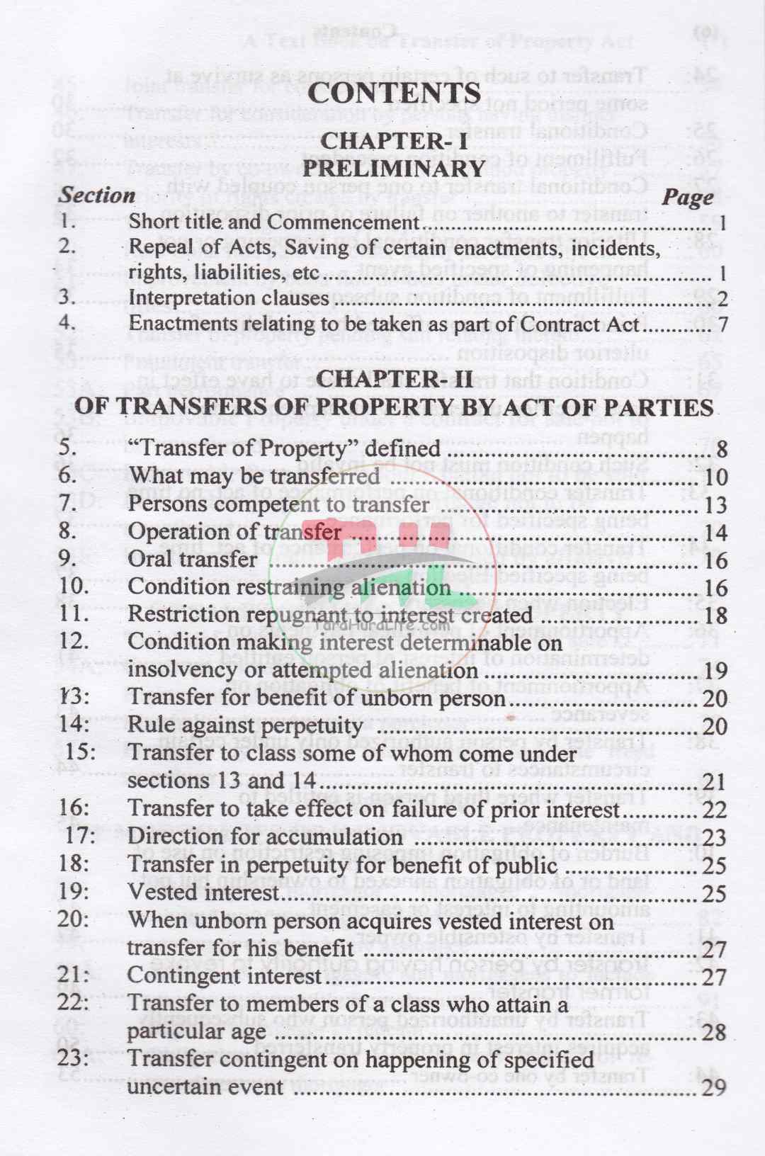 A TEXT BOOK ON TRANSFER OF PROPERTY ACT-1882