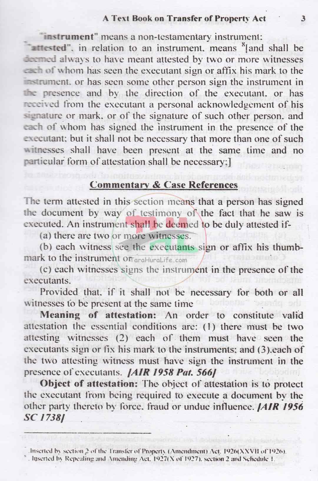 A TEXT BOOK ON TRANSFER OF PROPERTY ACT-1882