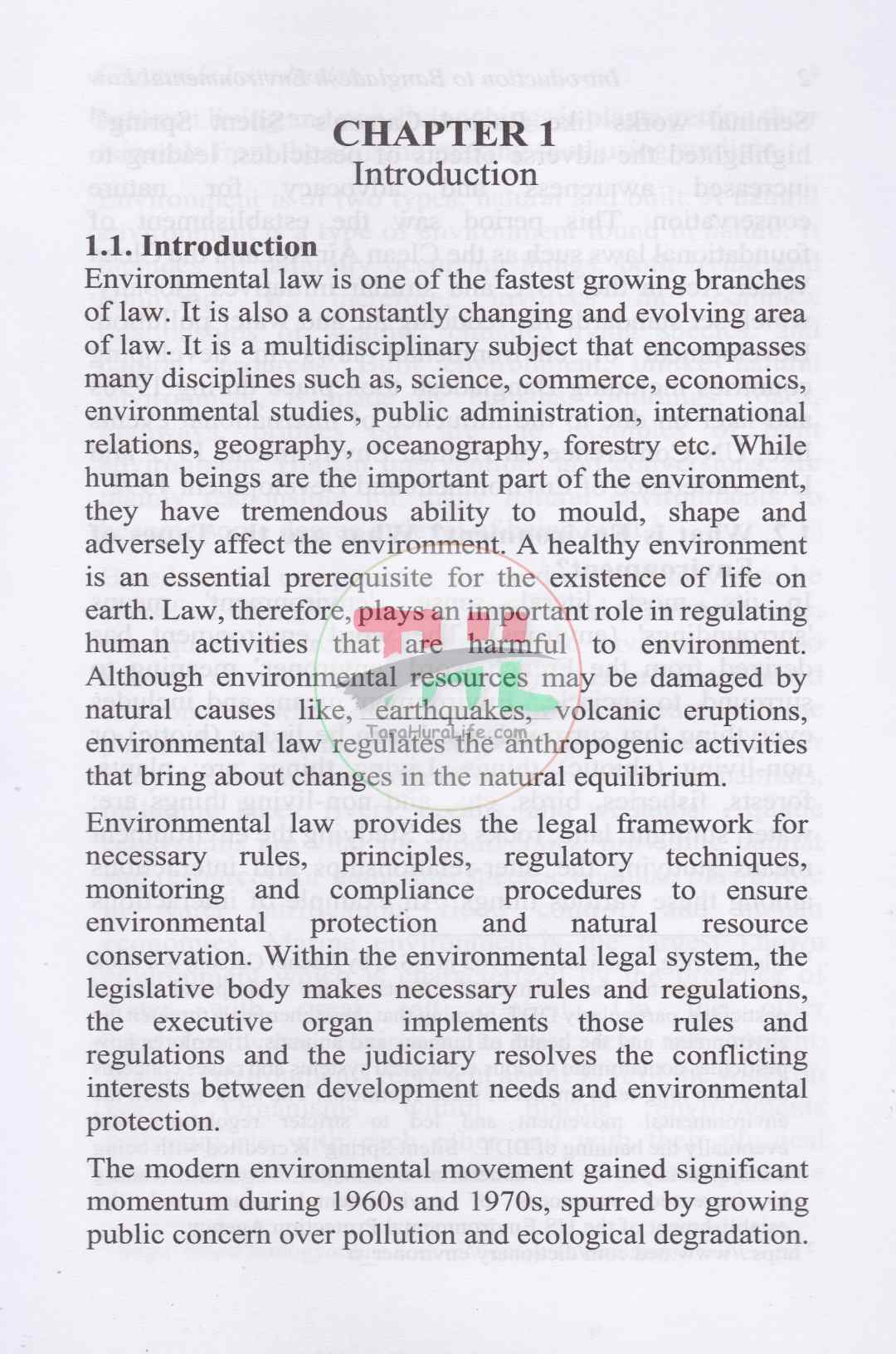INTRODUCTION TO BANGLADESH ENVIRONMENTAL LAW