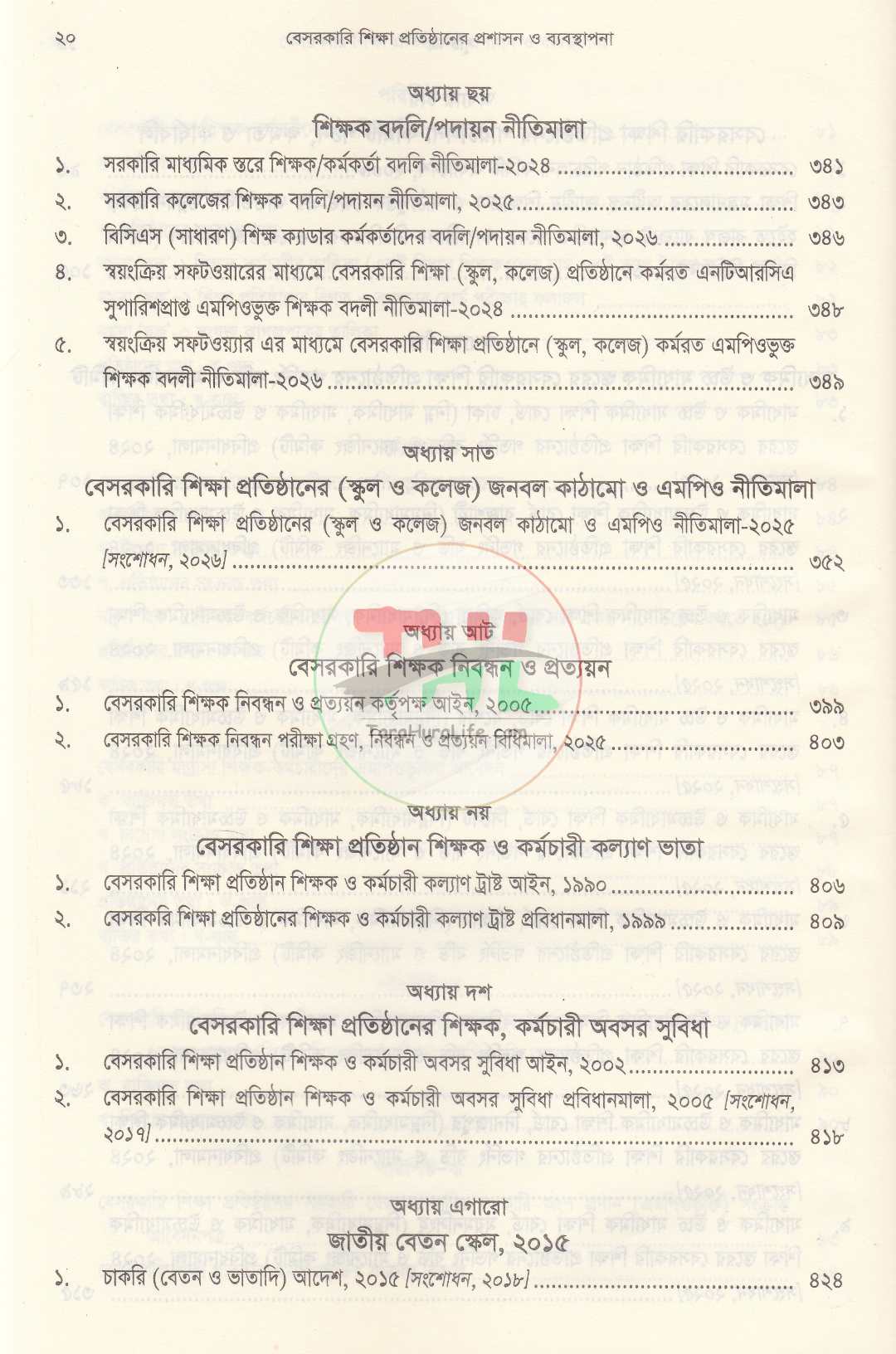 বেসরকারি শিক্ষা প্রতিষ্ঠানের প্রশাসন ও ব্যবস্থাপনা