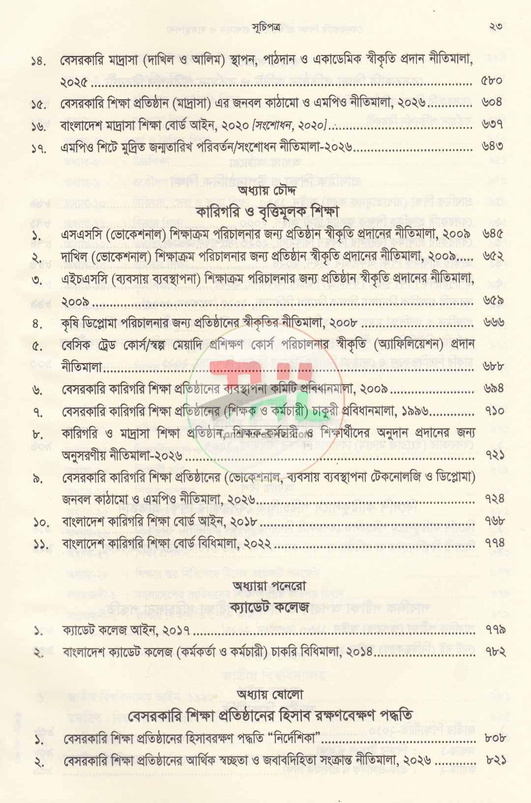 বেসরকারি শিক্ষা প্রতিষ্ঠানের প্রশাসন ও ব্যবস্থাপনা