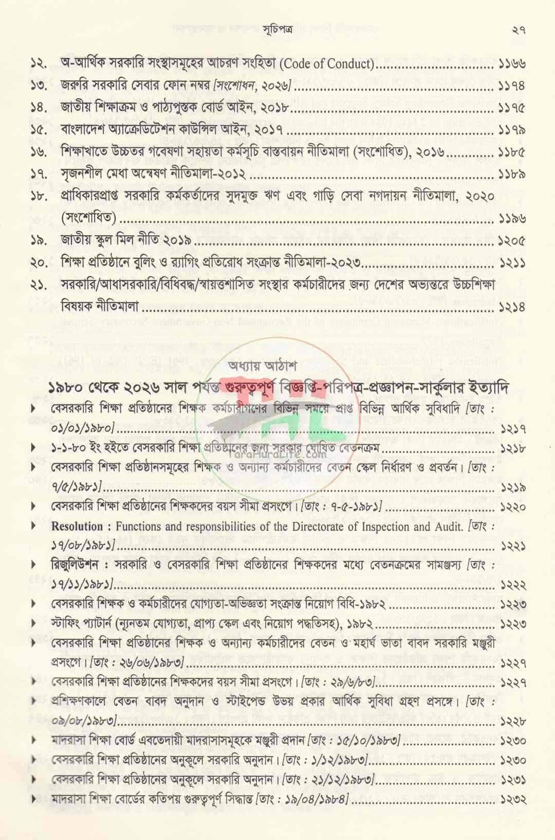 বেসরকারি শিক্ষা প্রতিষ্ঠানের প্রশাসন ও ব্যবস্থাপনা