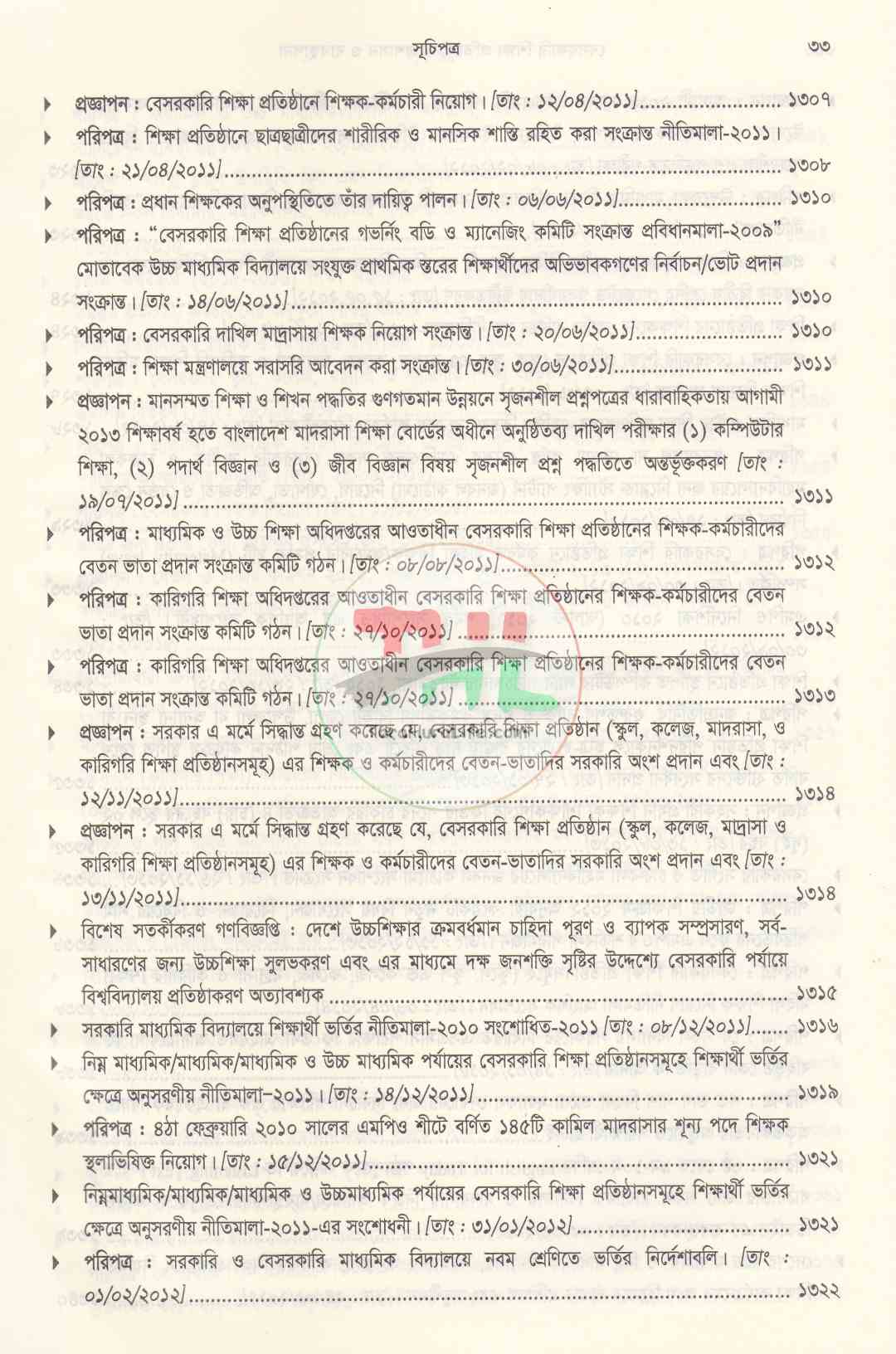 বেসরকারি শিক্ষা প্রতিষ্ঠানের প্রশাসন ও ব্যবস্থাপনা