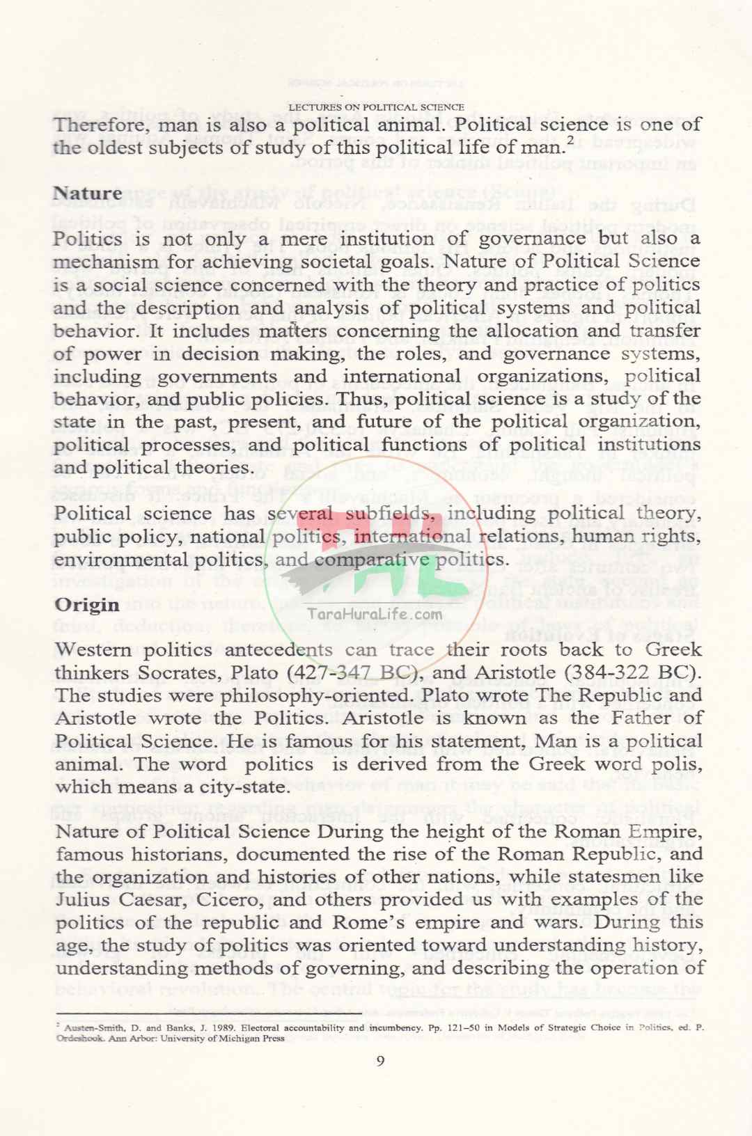 LECTURES ON POLITICAL SCIENCE