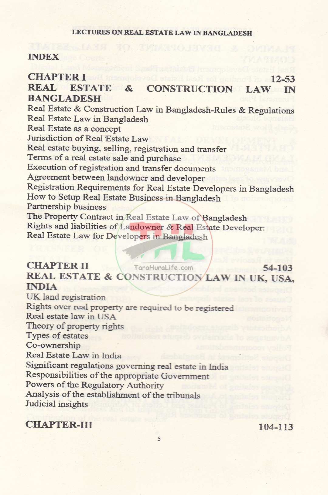 LECTURES ON REAL ESTATE LAW IN BANGLADESH