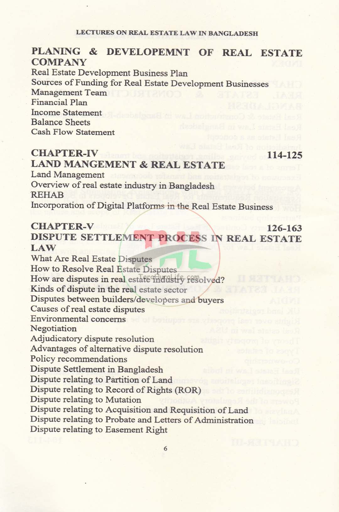 LECTURES ON REAL ESTATE LAW IN BANGLADESH