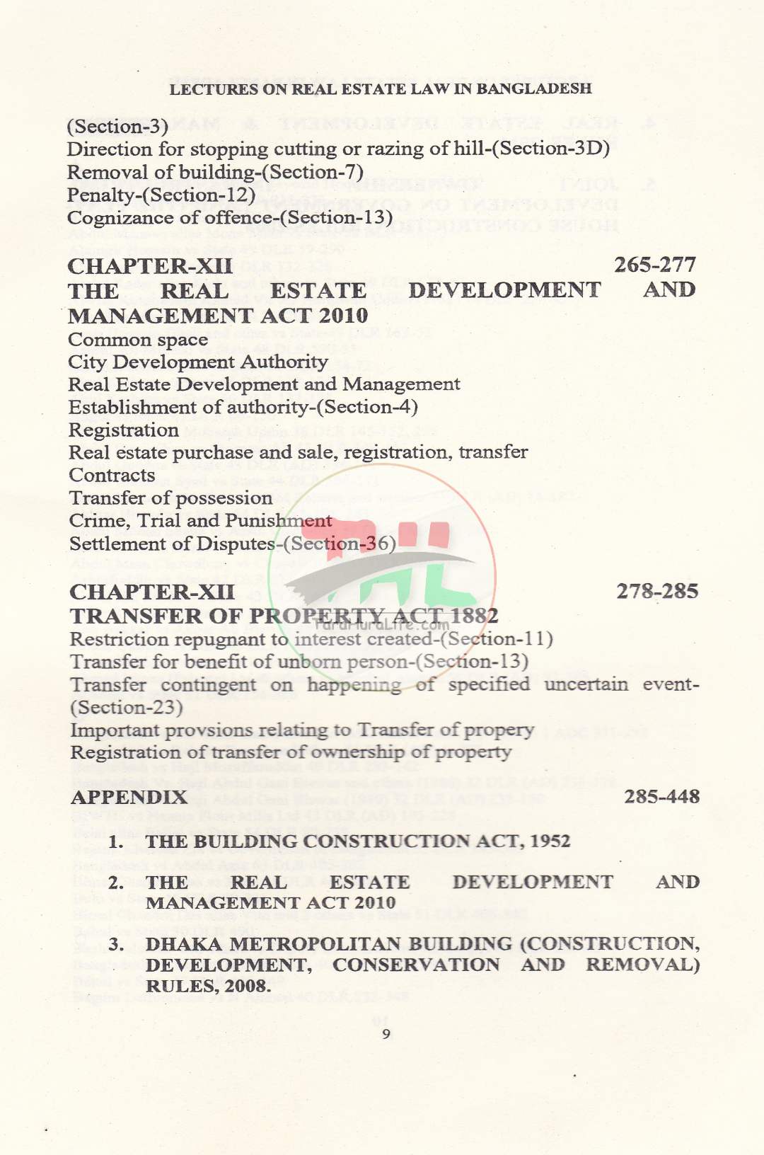 LECTURES ON REAL ESTATE LAW IN BANGLADESH
