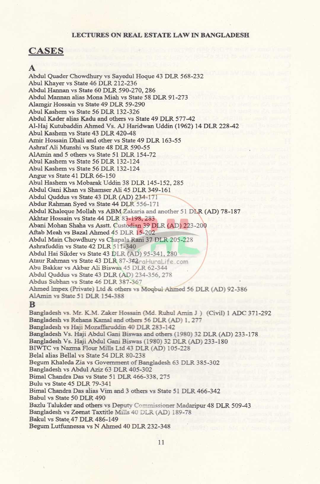 LECTURES ON REAL ESTATE LAW IN BANGLADESH