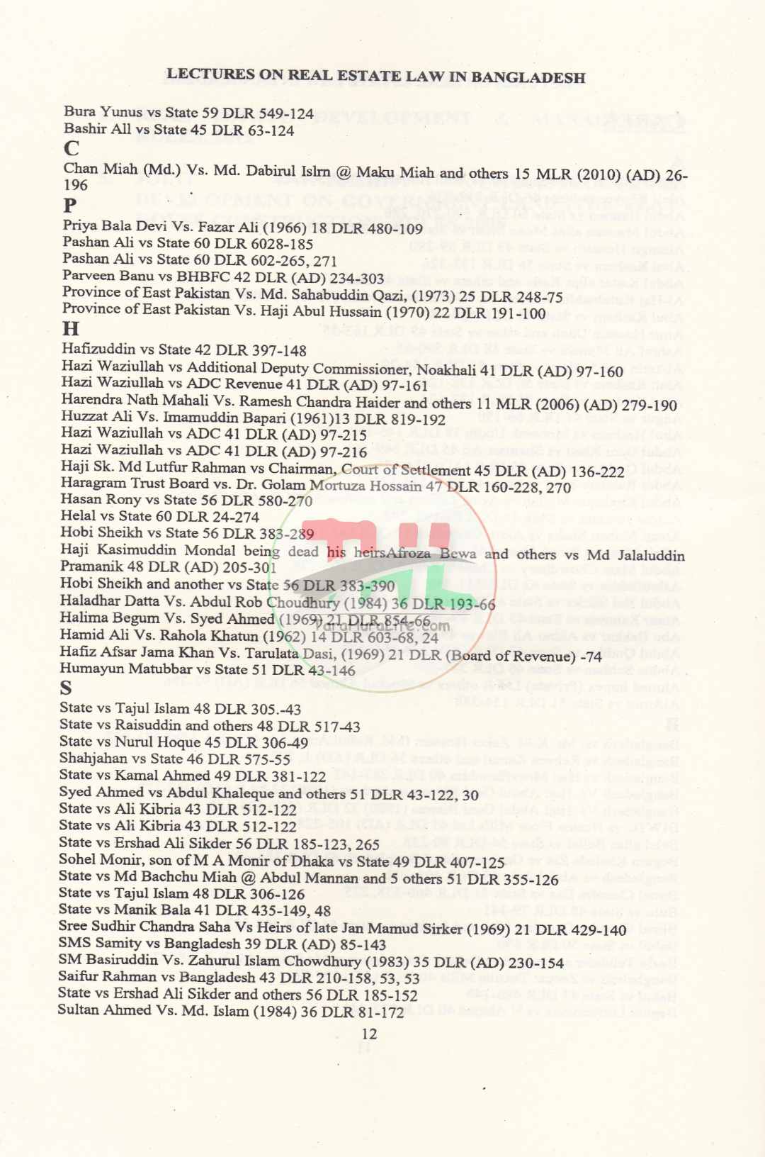 LECTURES ON REAL ESTATE LAW IN BANGLADESH