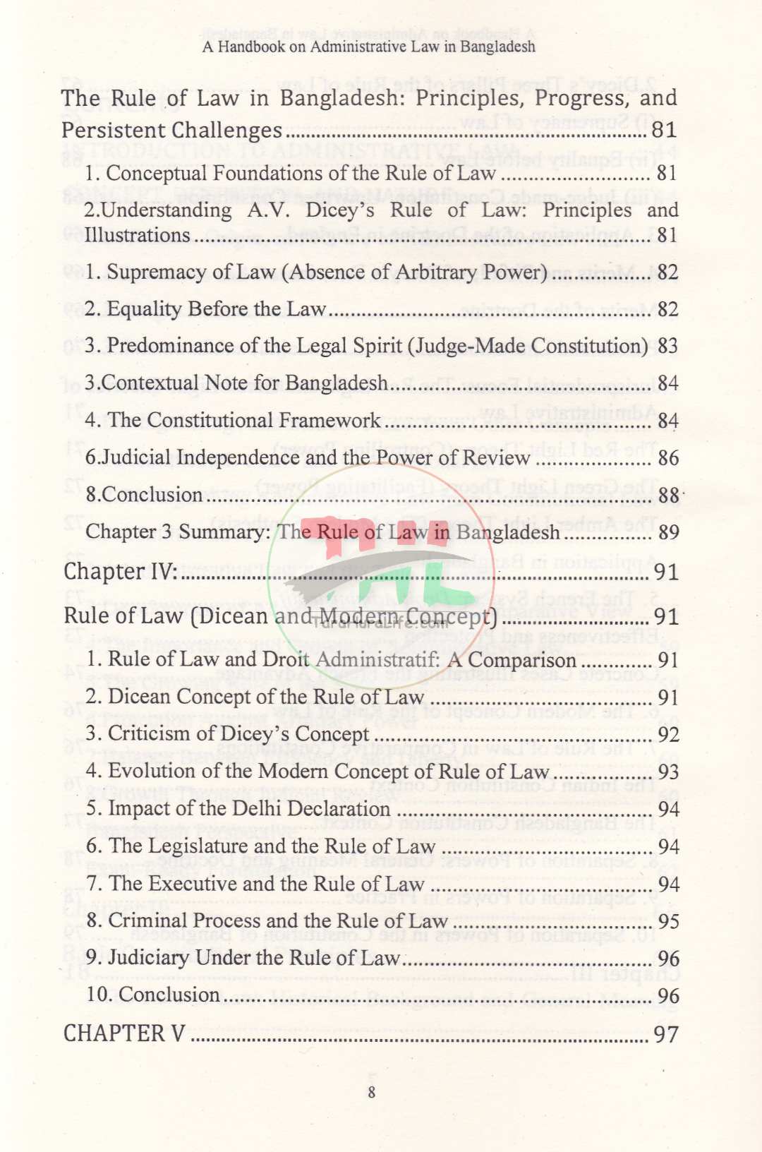 A HANDBOOK ON ADMINISTRATIVE LAW IN BANGLADESH