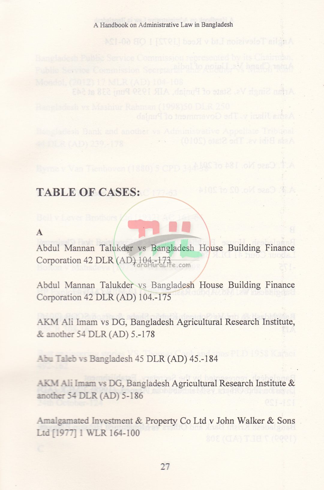 A HANDBOOK ON ADMINISTRATIVE LAW IN BANGLADESH