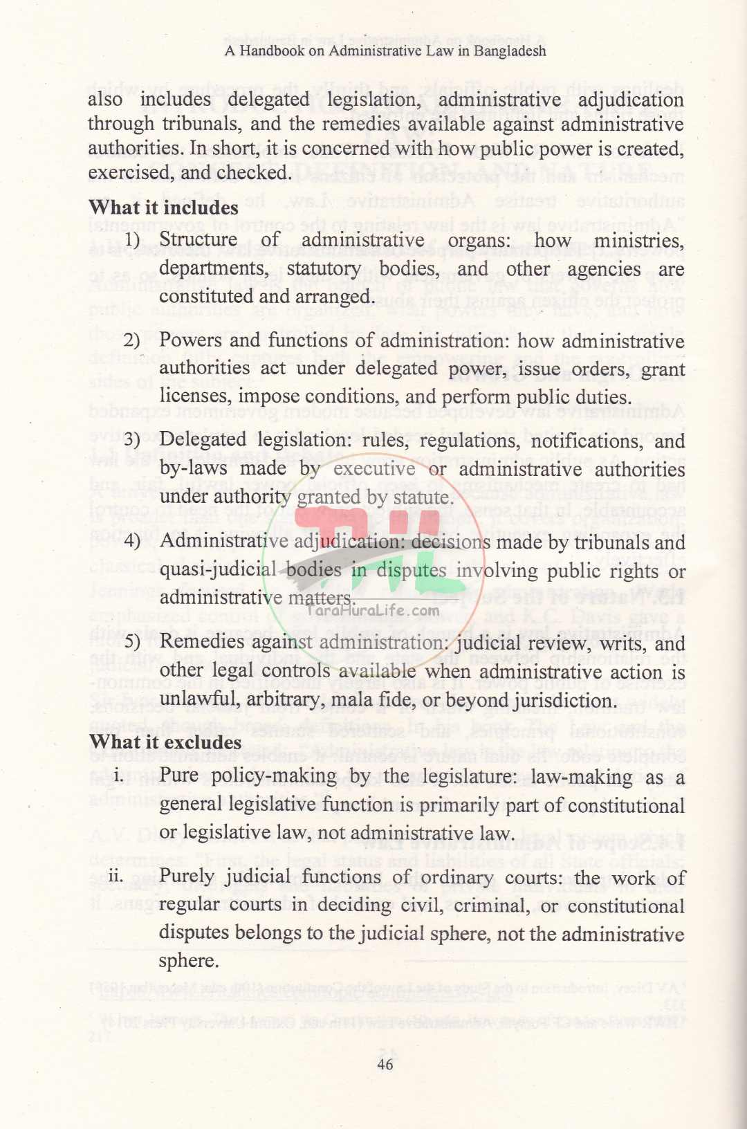 A HANDBOOK ON ADMINISTRATIVE LAW IN BANGLADESH
