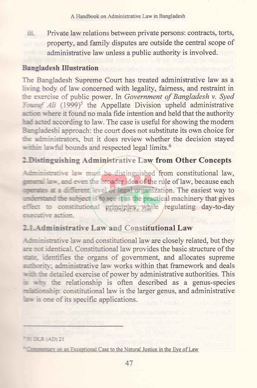 A HANDBOOK ON ADMINISTRATIVE LAW IN BANGLADESH
