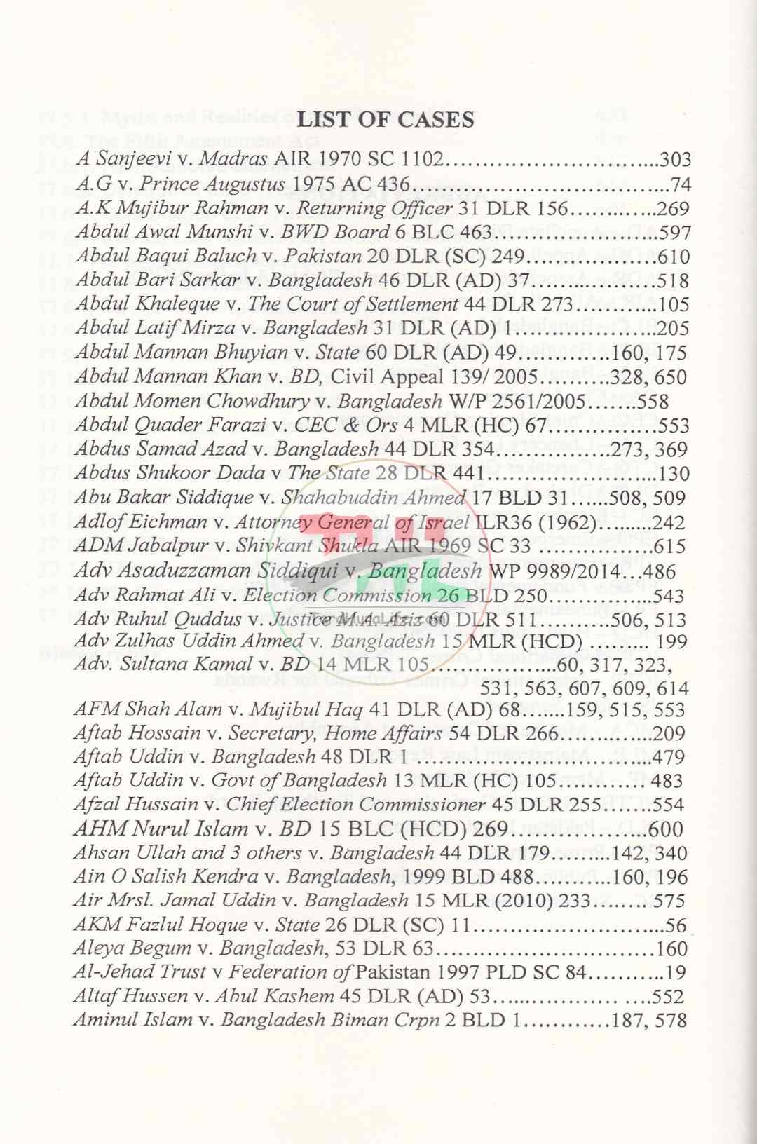 AN INTRODUCTION TO THE CONSTITUTIONAL LAW OF BANGLADESH